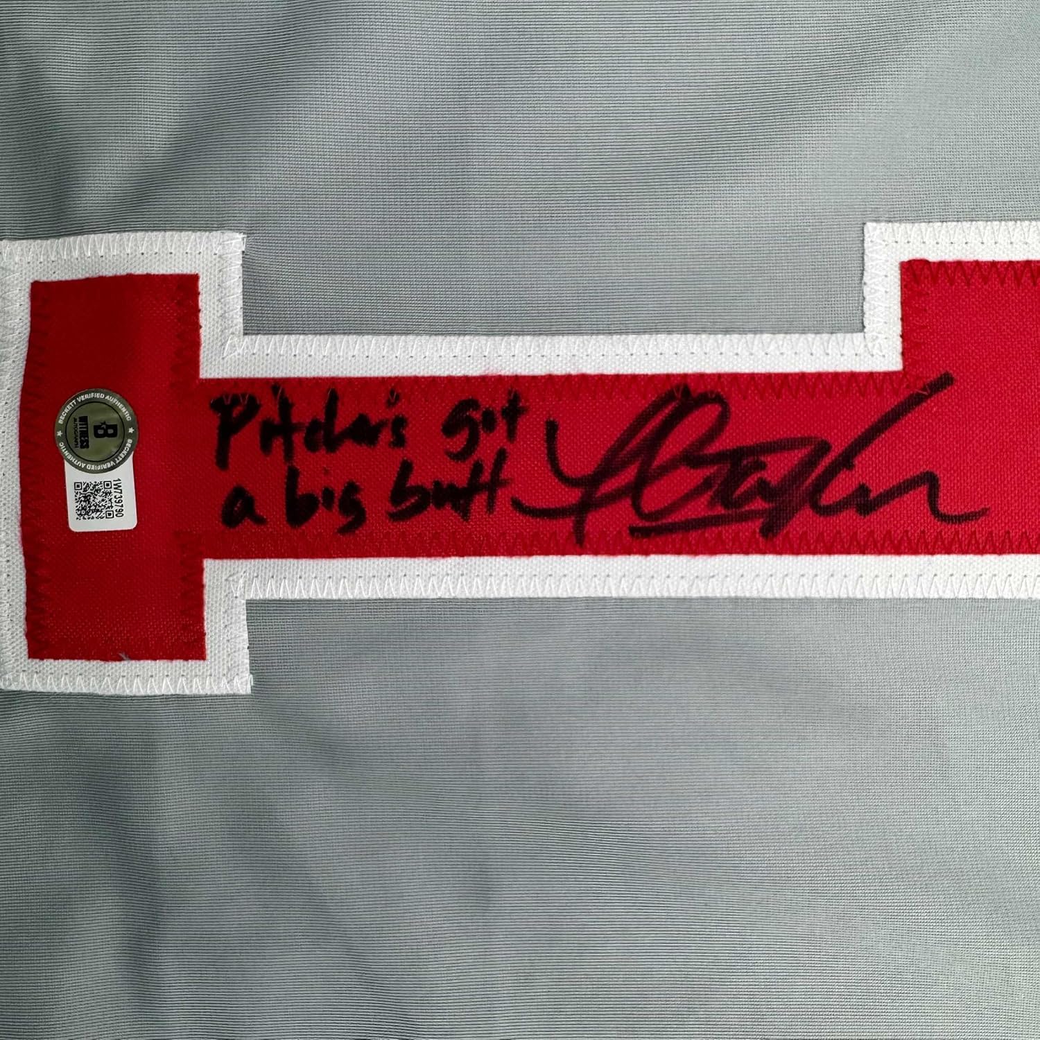 Framed Autographed/Signed Thomas Ian Nicholas Rookie 35x39 Of The Year Chicago Grey Baseball Jersey Beckett BAS COA