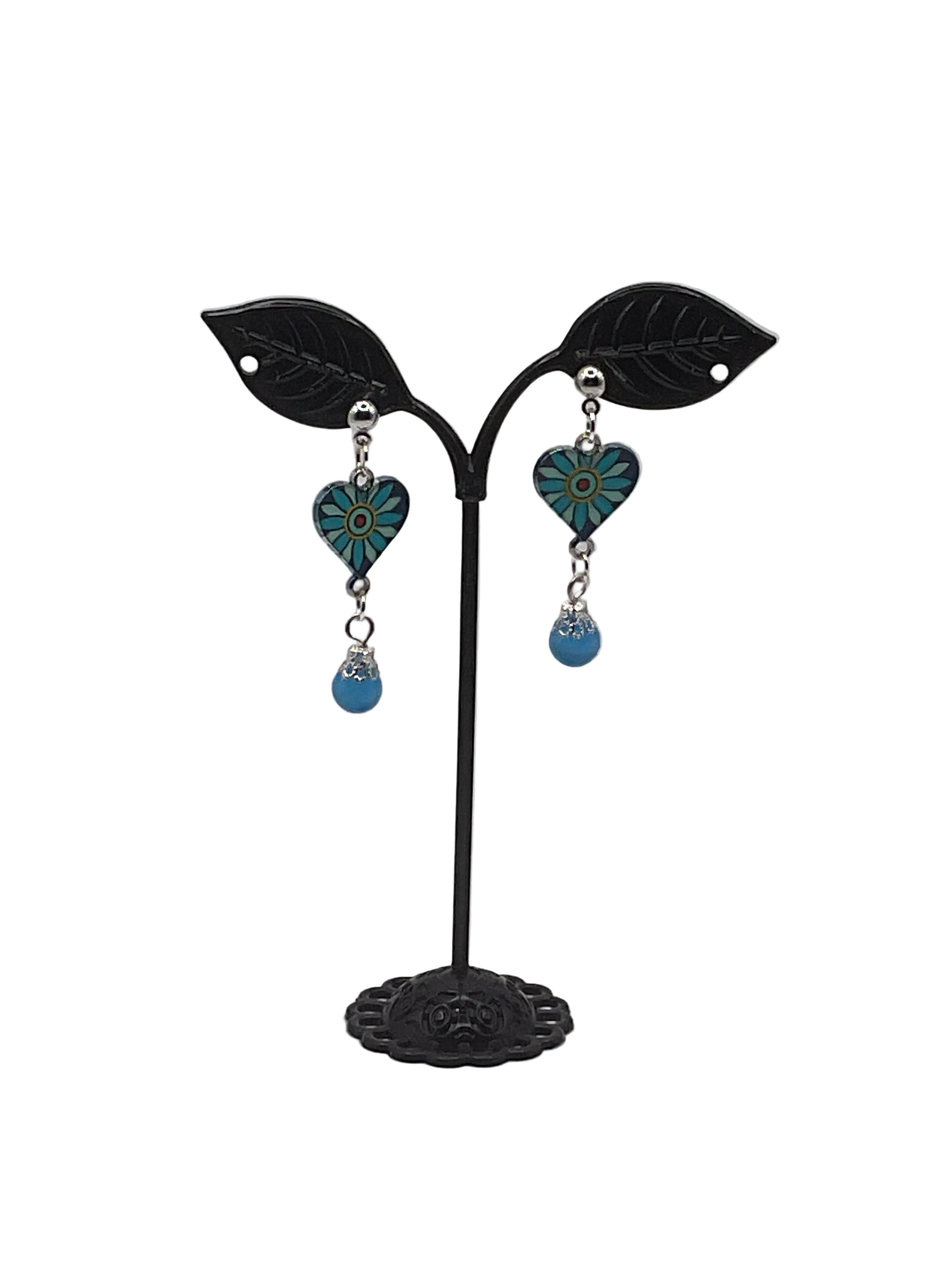 Dangling Heart and Charm Earrings