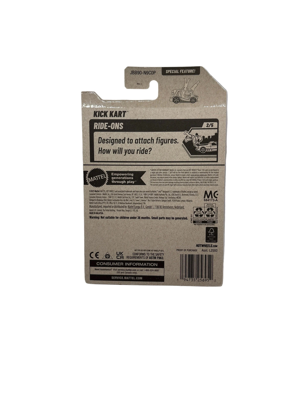 Hot Wheels Kick Kart Diecast black