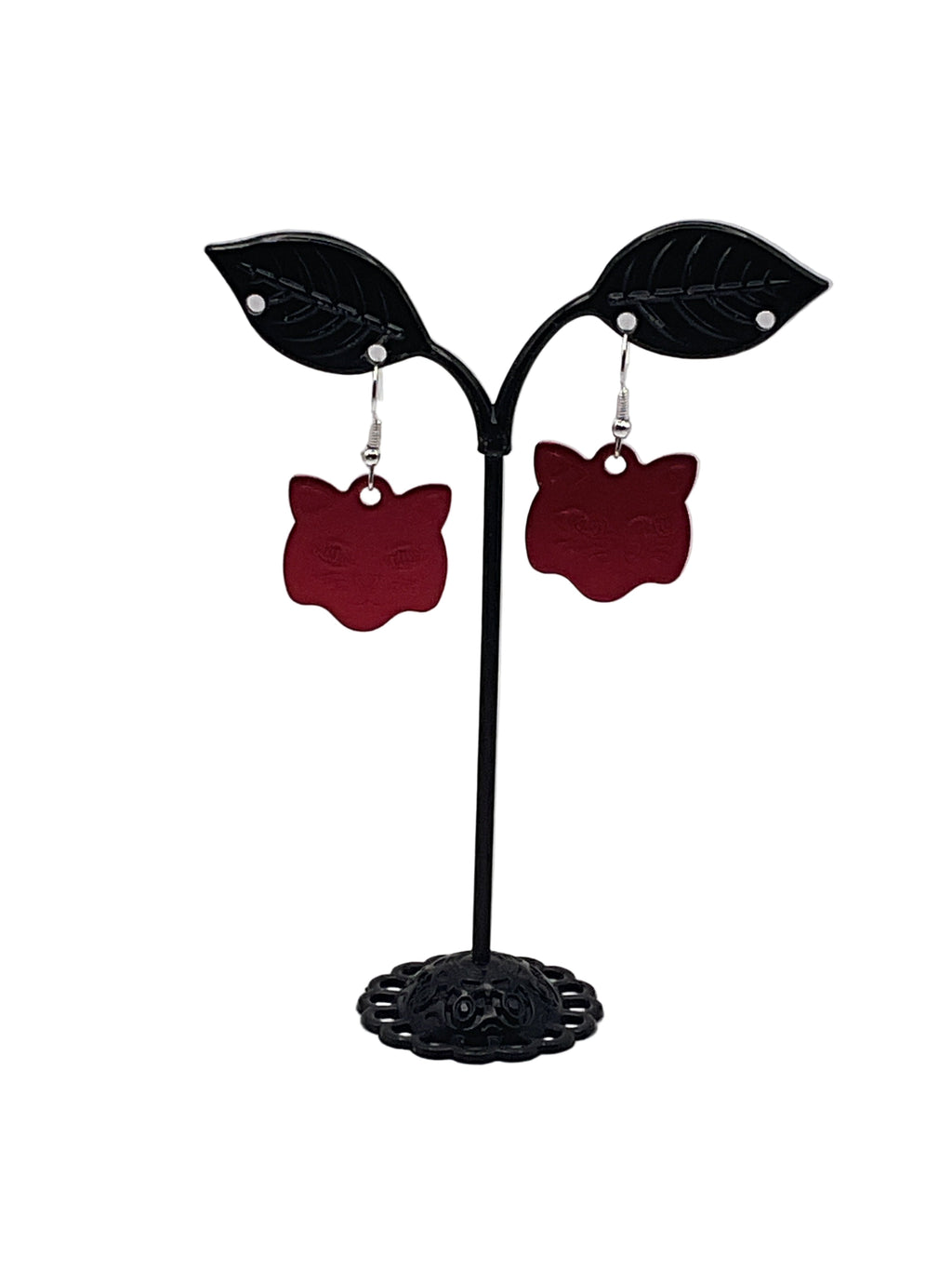Cat Head Tag Earrings