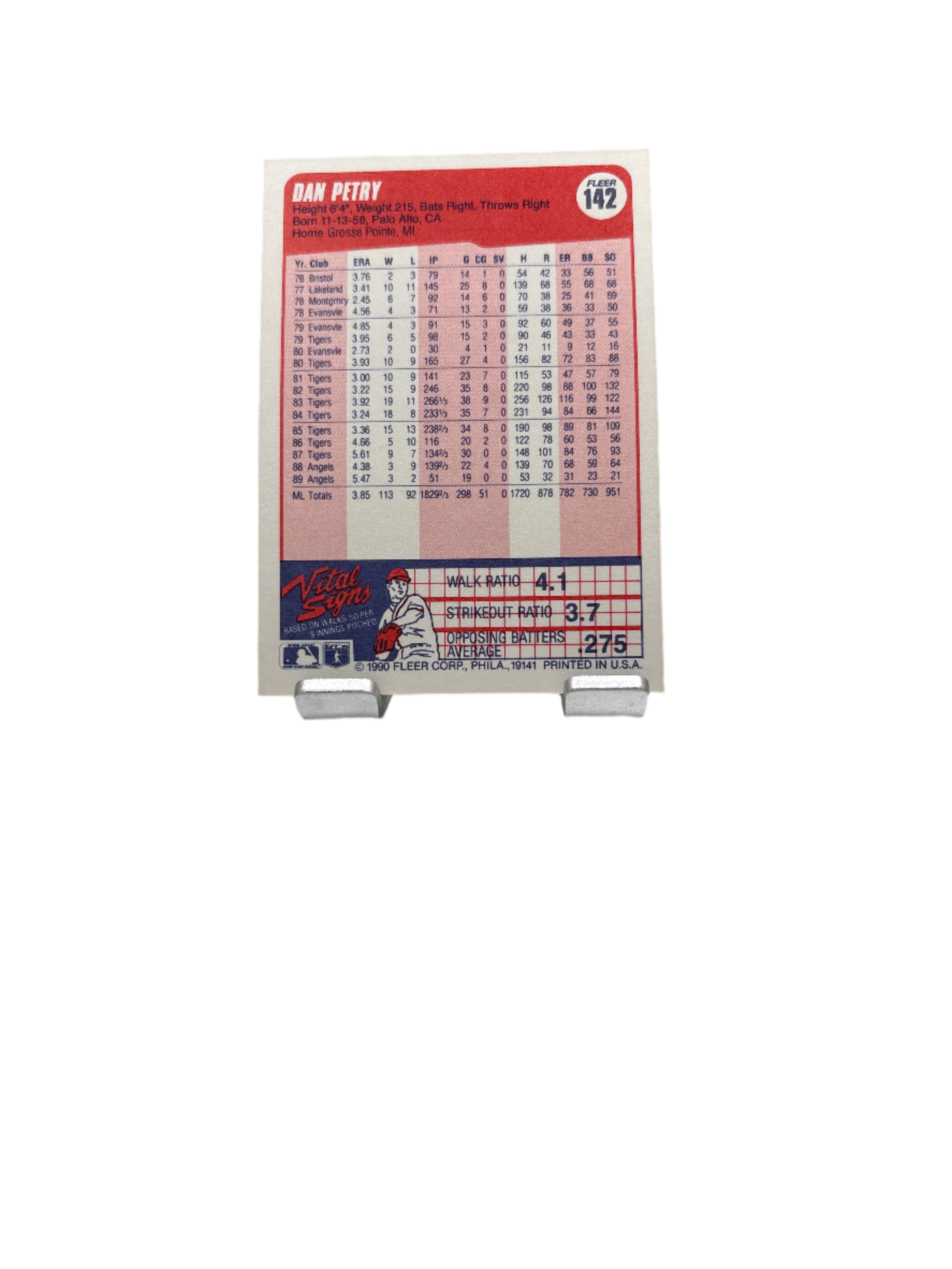 Fleer Dan Petry