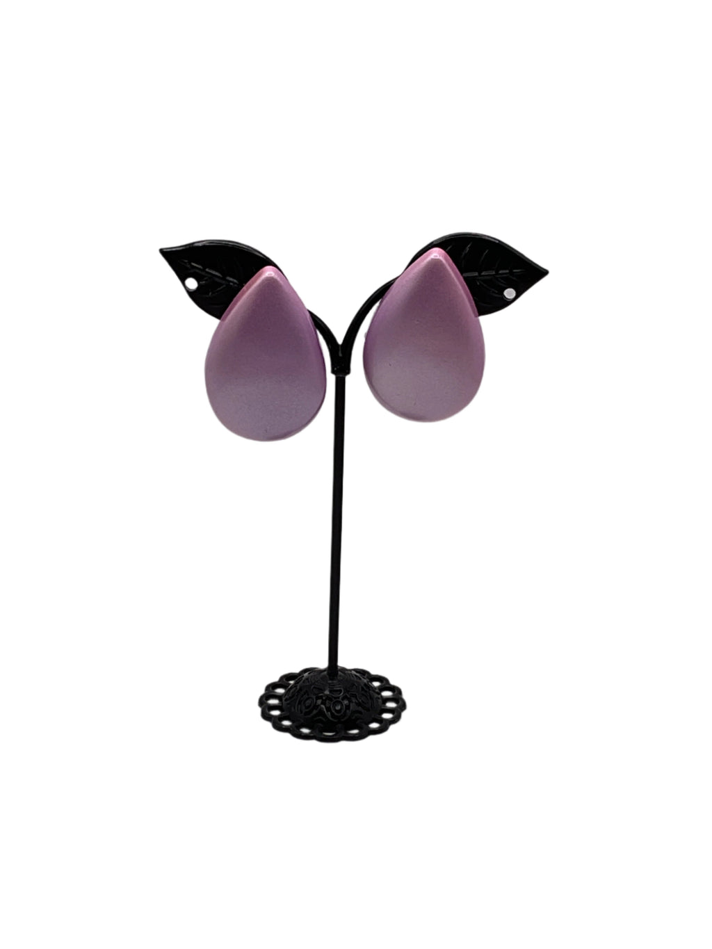 Large Pink and  Purple Tear Drop Earrings