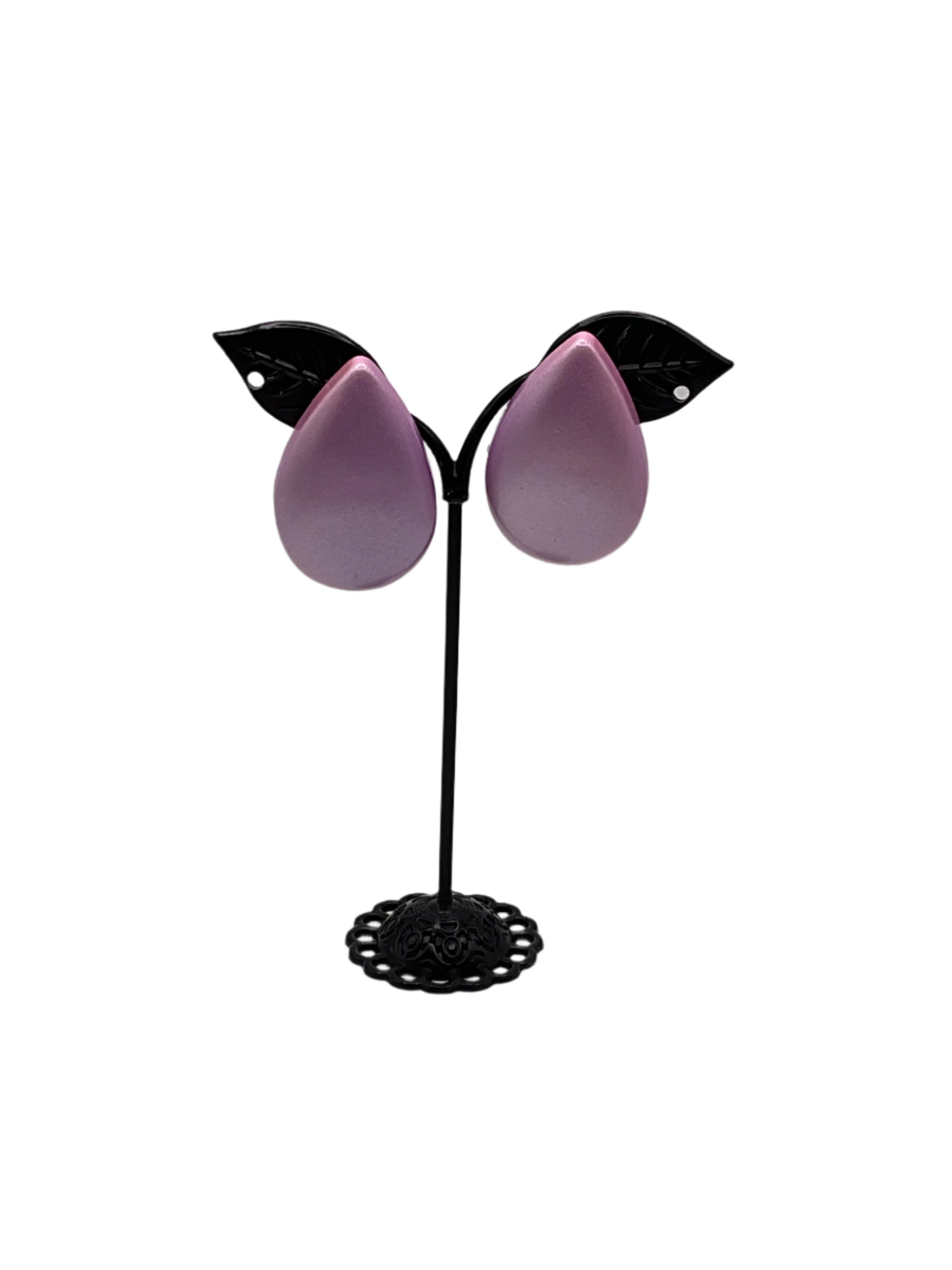 Large Pink and  Purple Tear Drop Earrings
