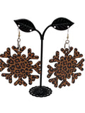 Cheetah Print Snowflake Earrings