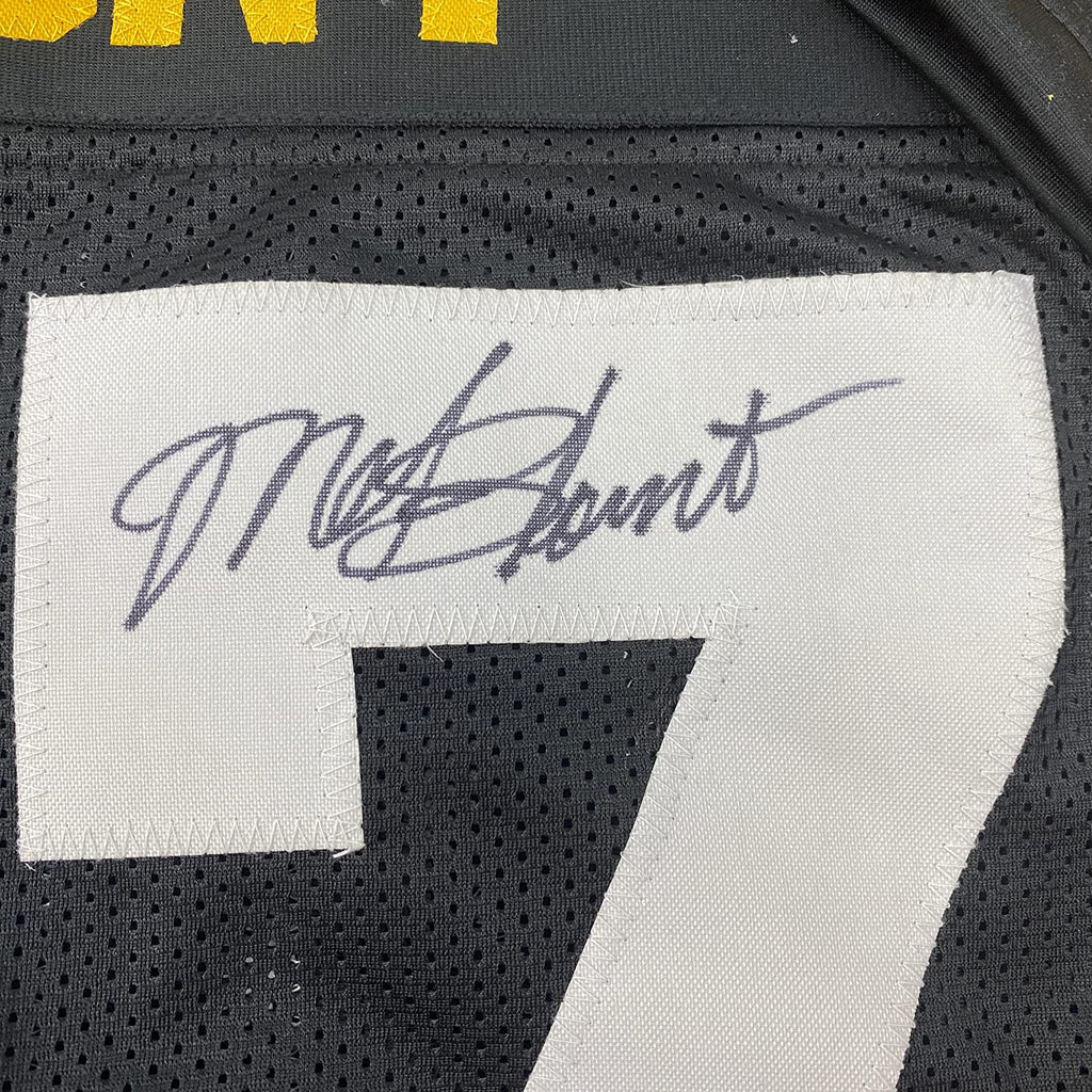 Framed Autographed/Signed Mel Blount 35x39 Pittsburgh Black Football Jersey JSA COA