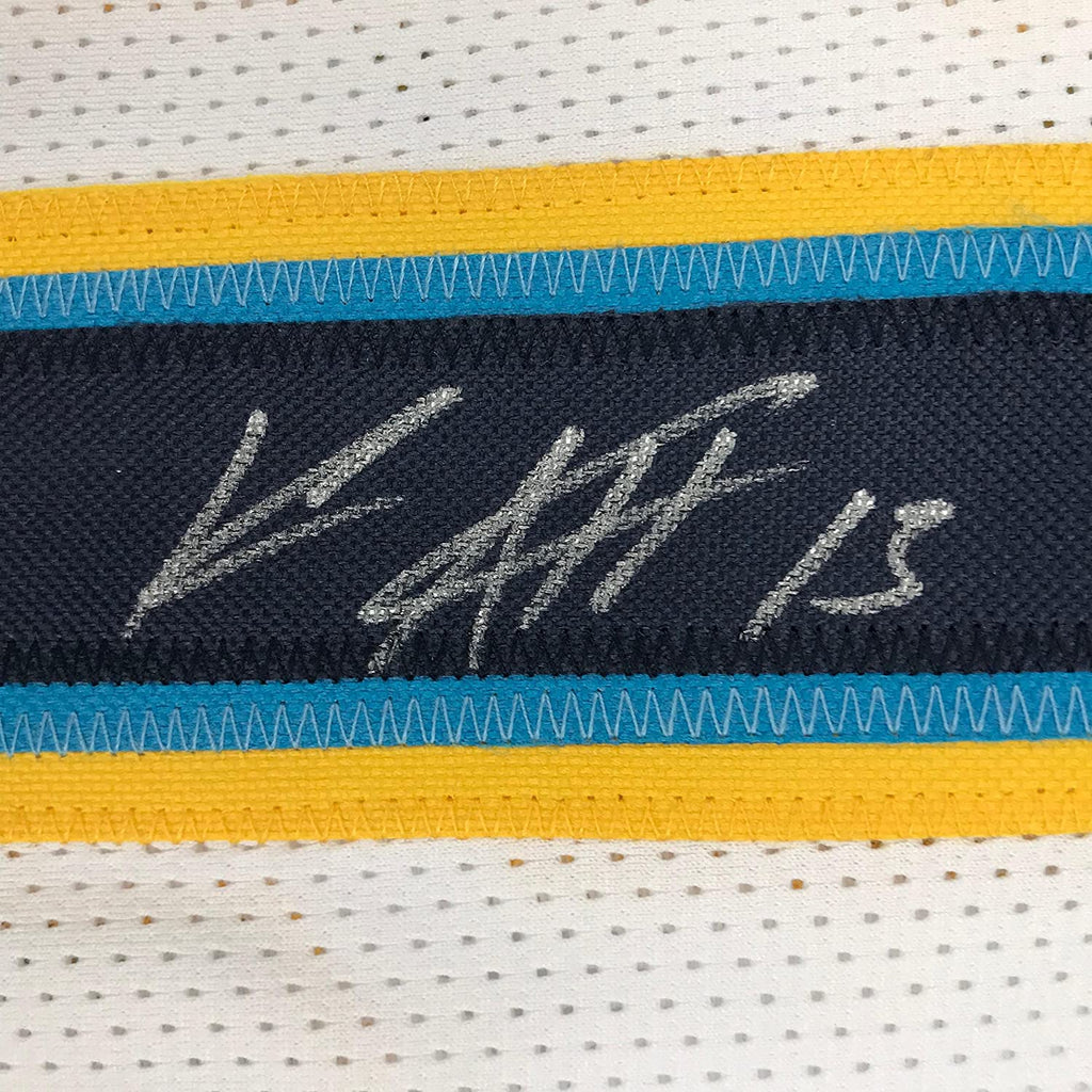 Autographed/Signed Keenan Allen Los Angeles LA White Football Jersey Beckett BAS COA