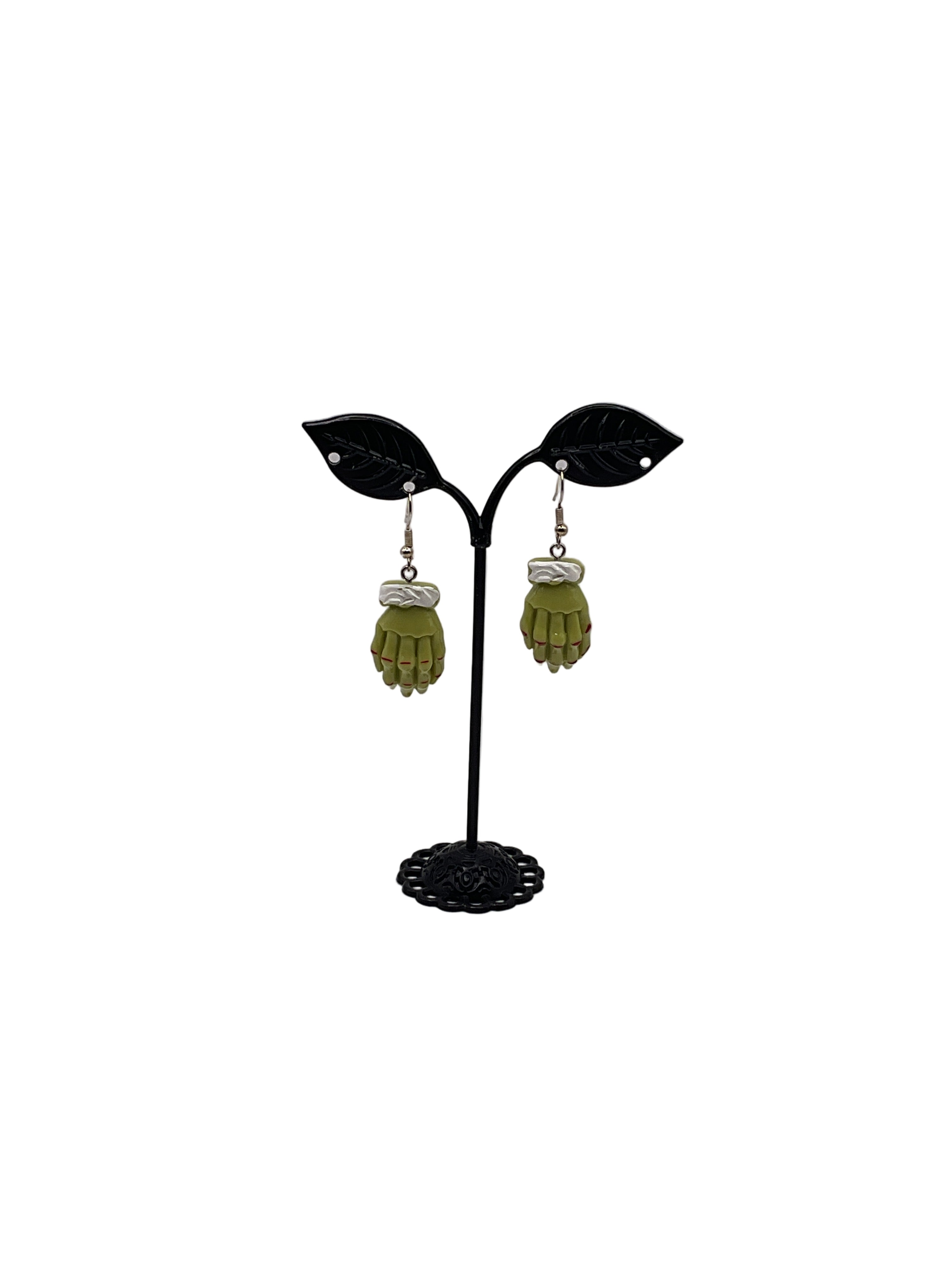 Green Hand Earrings
