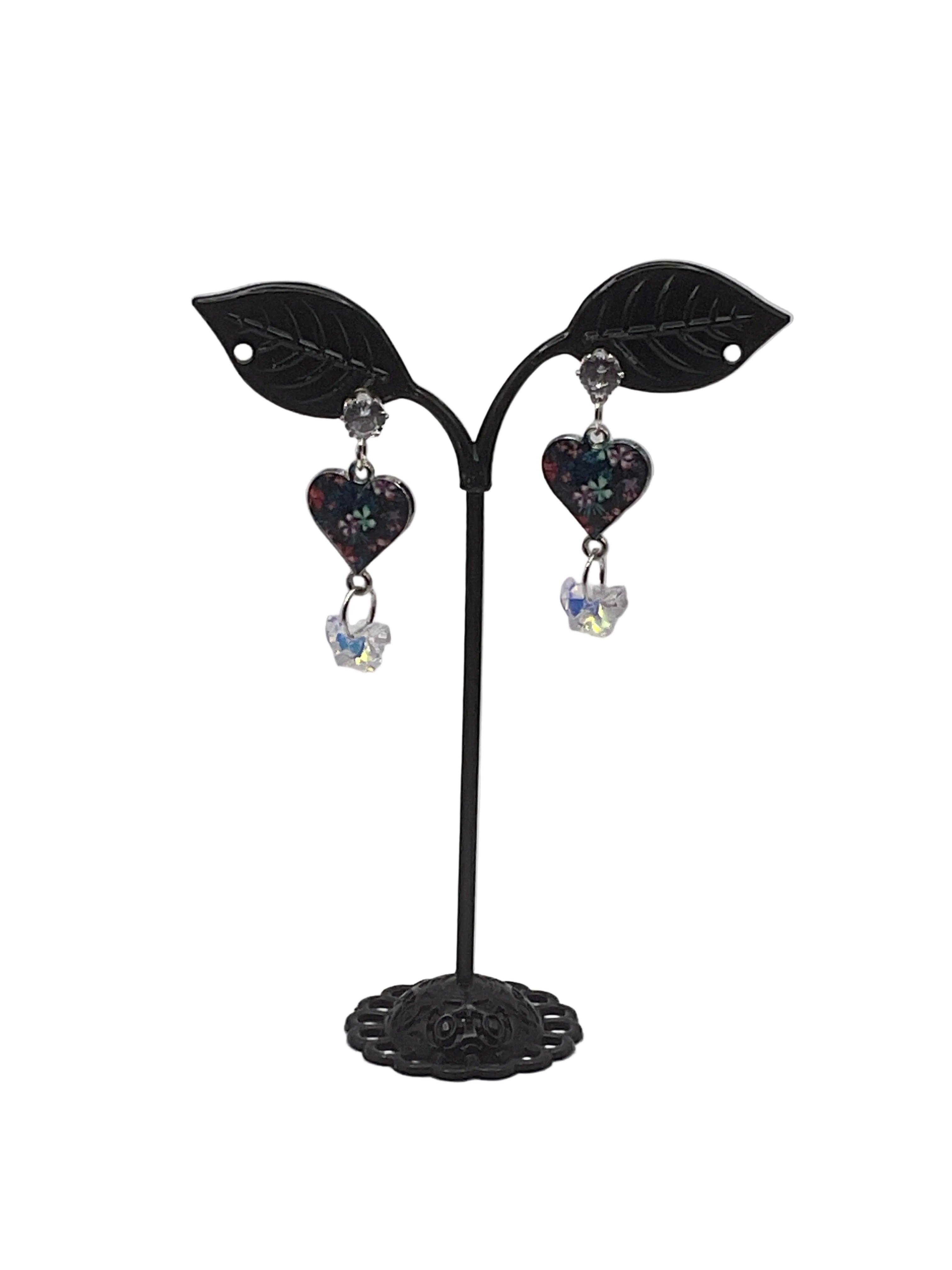 Dangling Heart and Charm Earrings