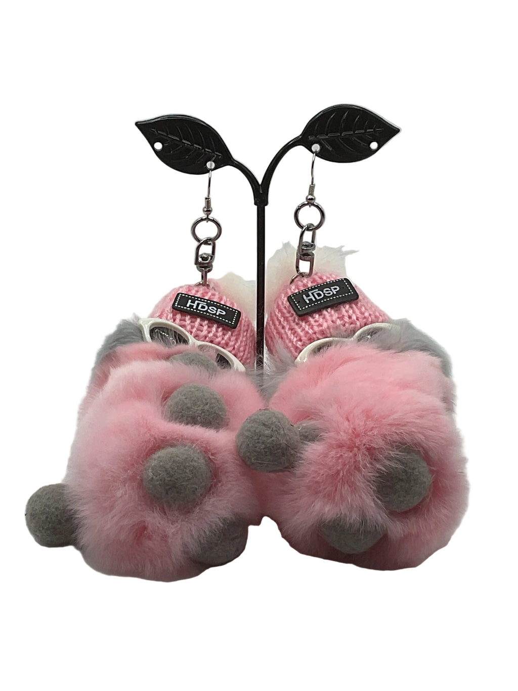 Rex Rabbit Fur Caterpillar Earrings