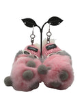 Rex Rabbit Fur Caterpillar Earrings