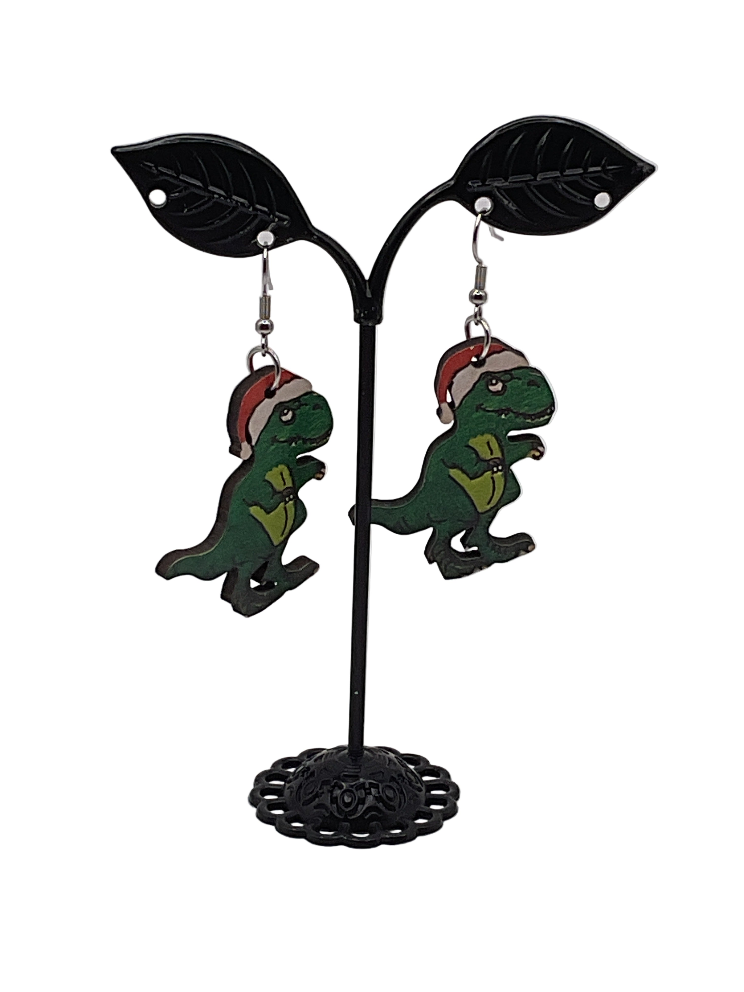 Christmas Dino Earrings