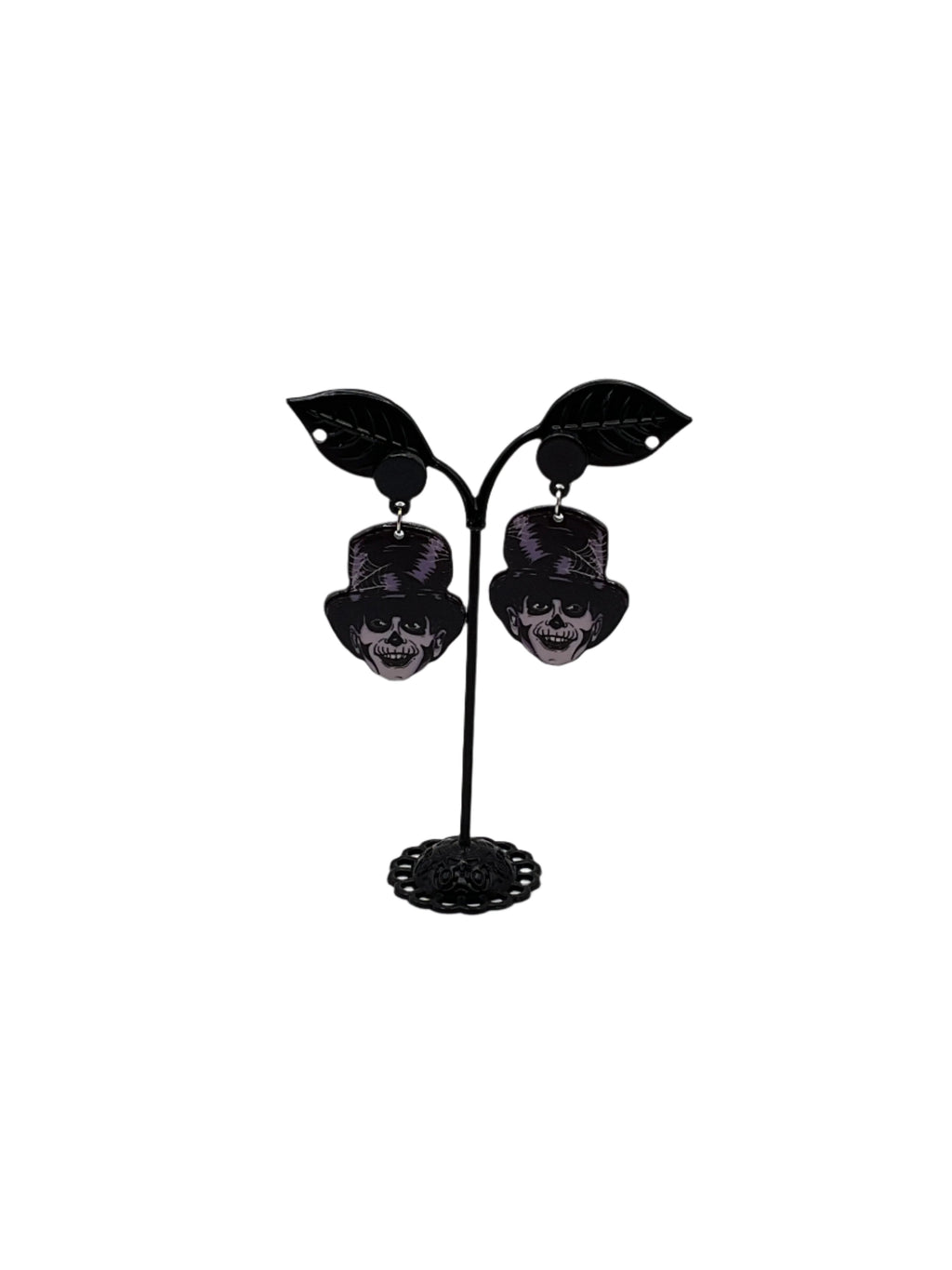 Top Hat Skull Earrings