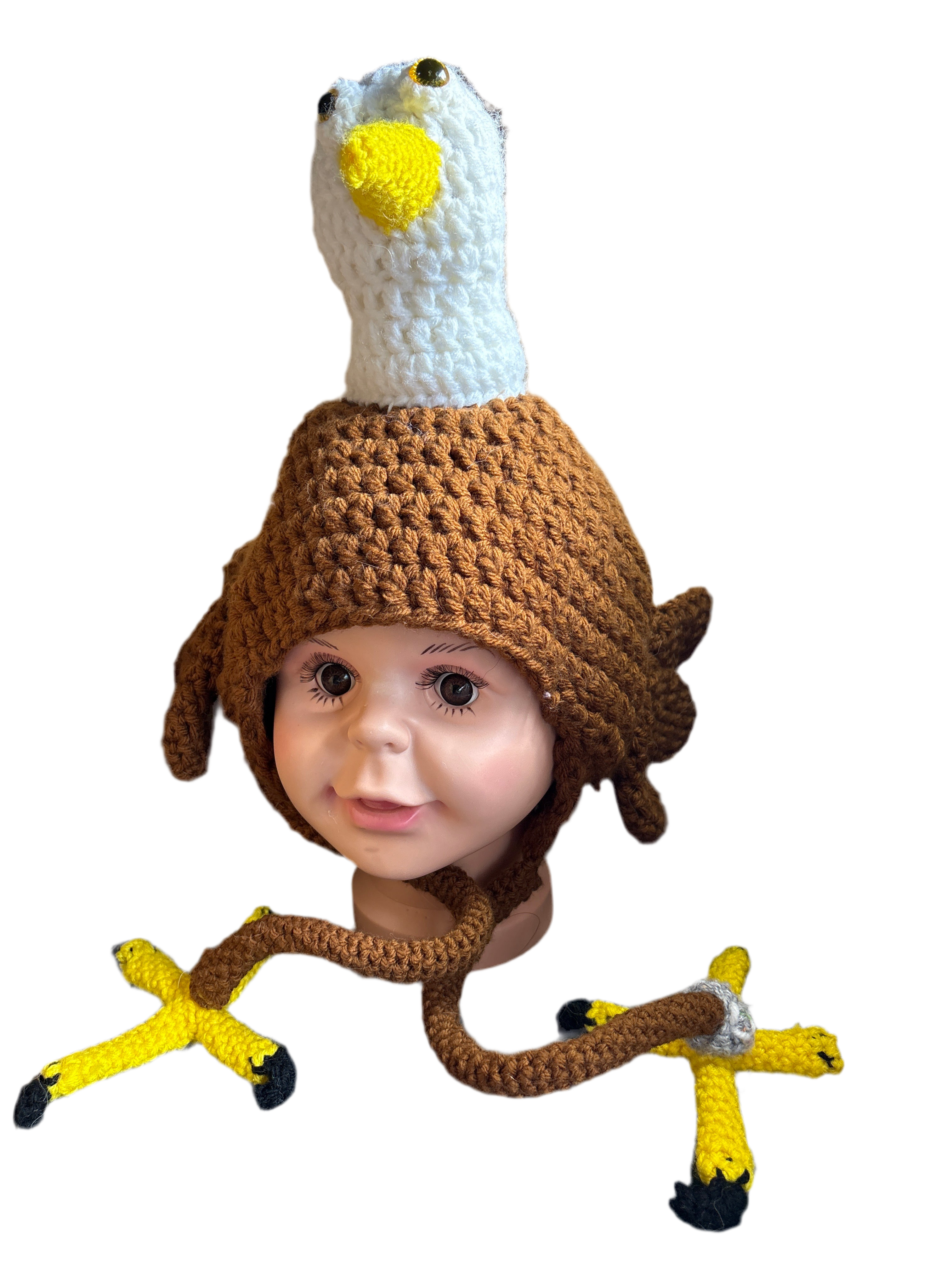 Hand Crocheted Bald Eagle Hat