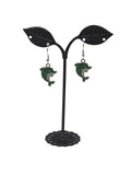 Green Enamel Dolphin Earrings