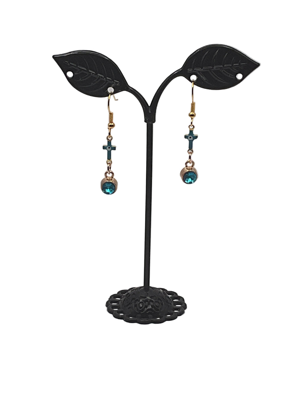 Crystal and Crosses Earrings