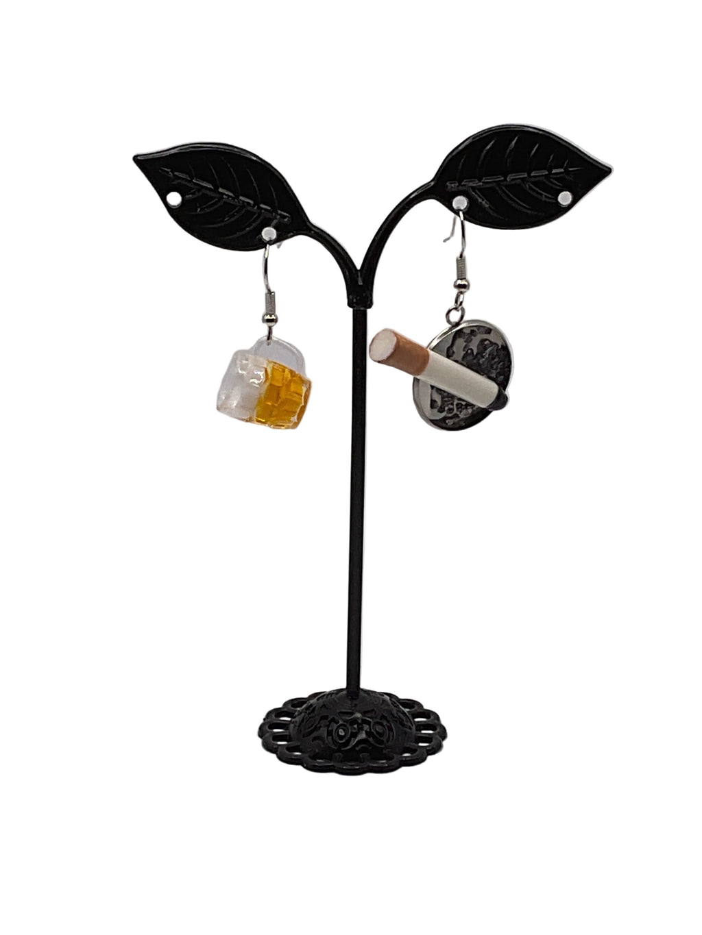 Cigarette and Beer Earrings