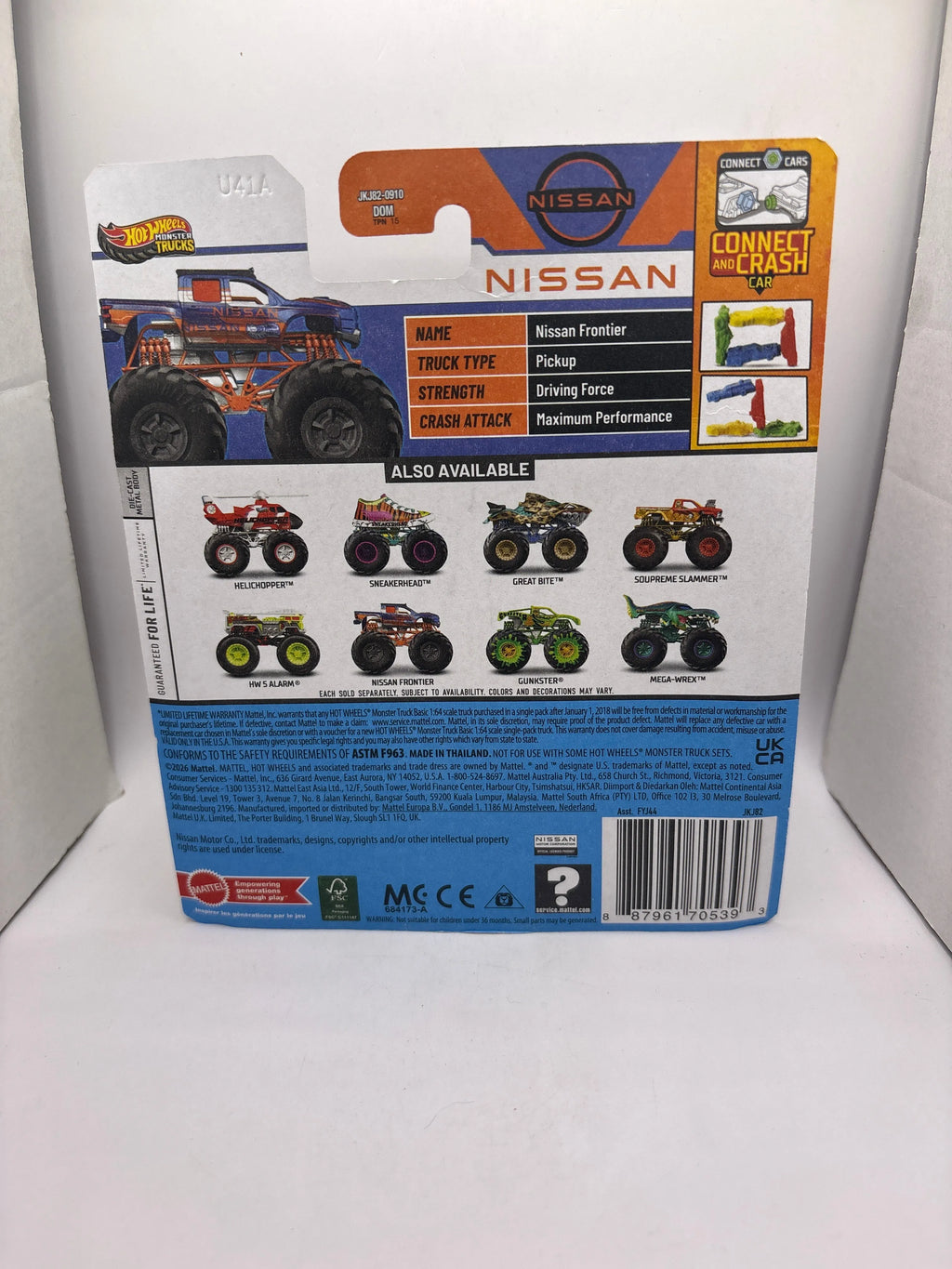 Hot Wheels Nissan Frontier Monster Truck Diecast blue
