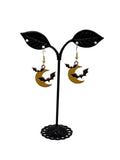 Moon With Bats Earrings
