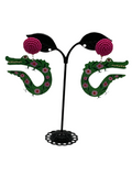 Floral Alligator Earrings