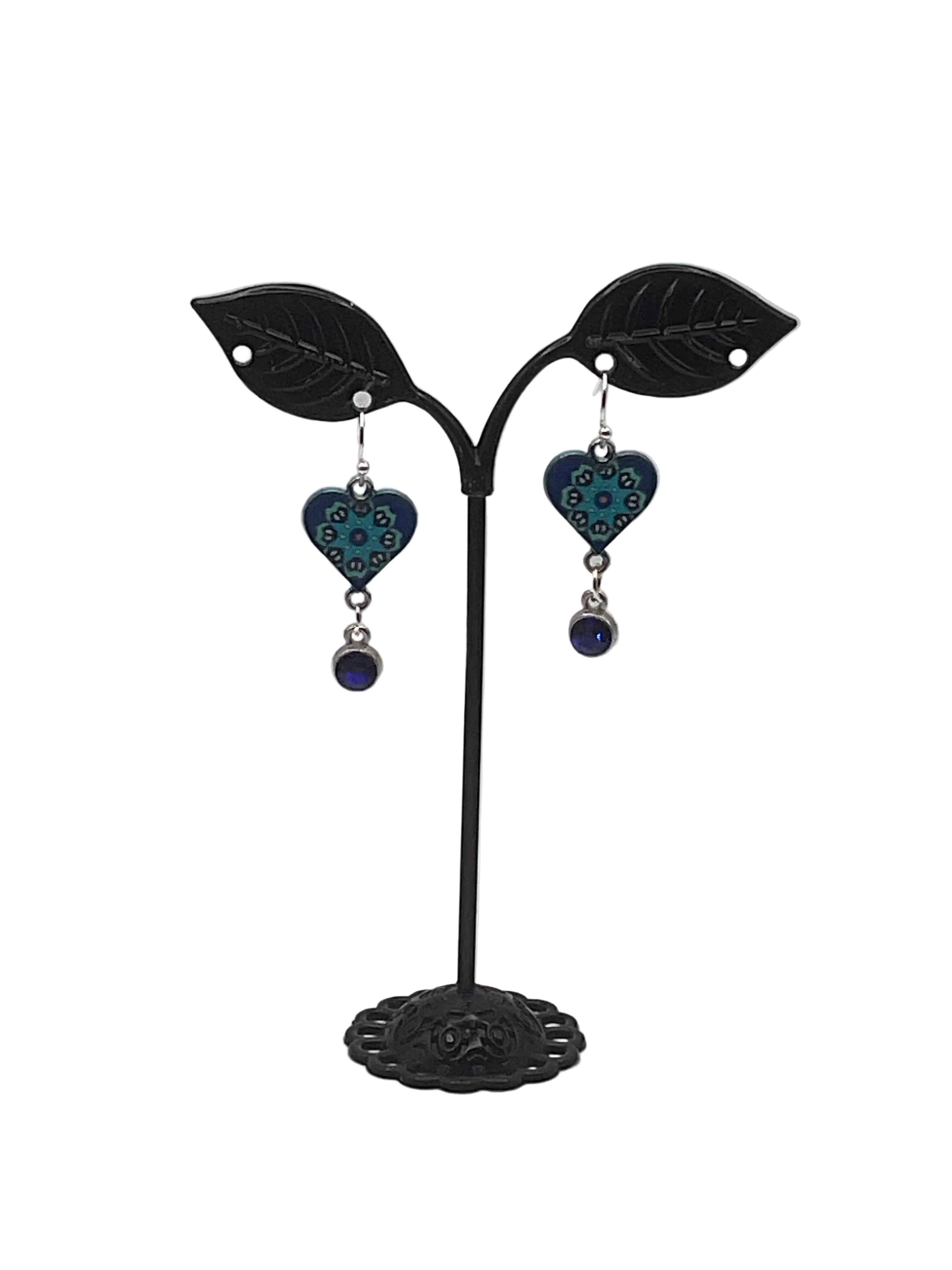 Dangling Heart and Charm Earrings