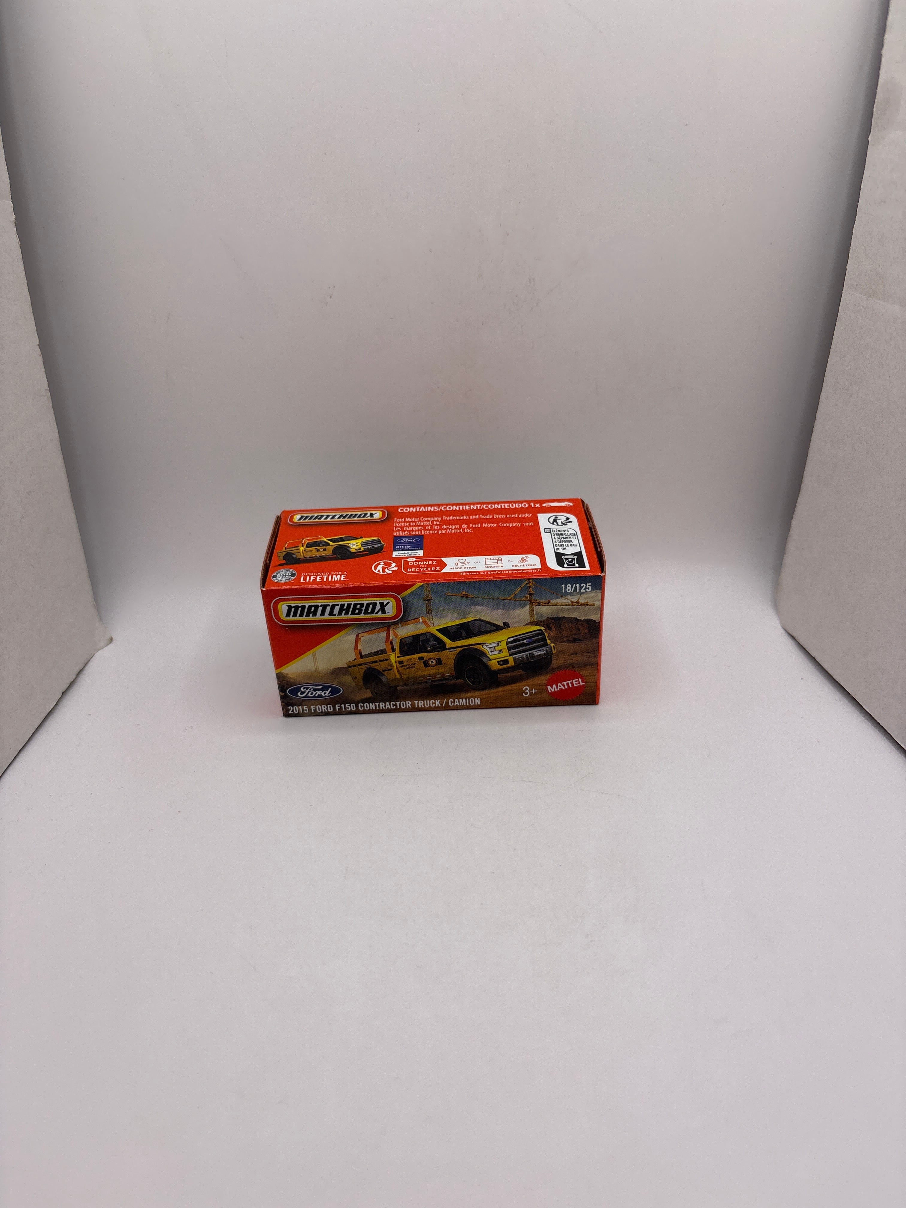 Matchbox 2015 Ford F150 Contractor Truck Diecast yellow