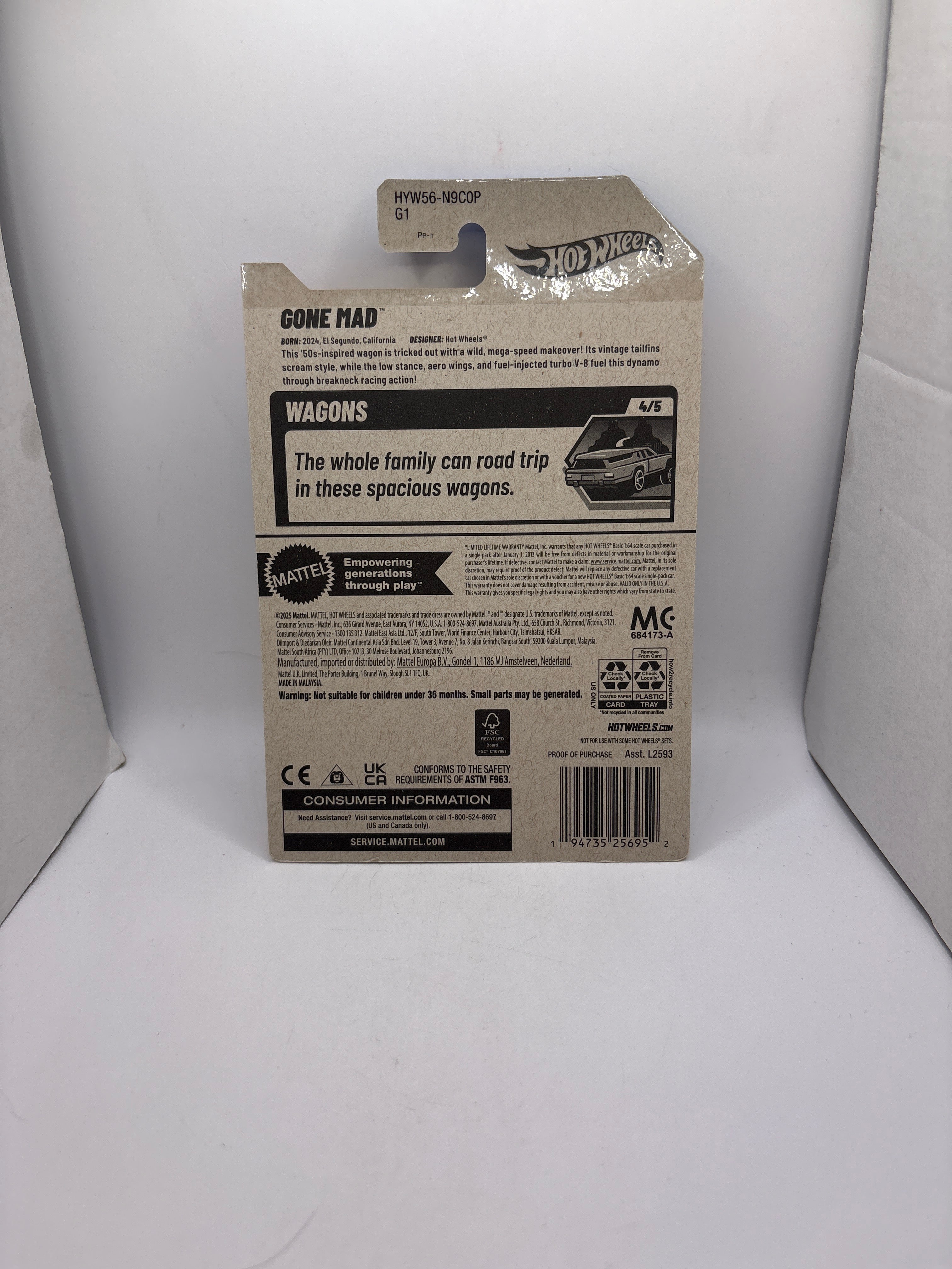 Hot Wheels Gone Mad Diecast blue