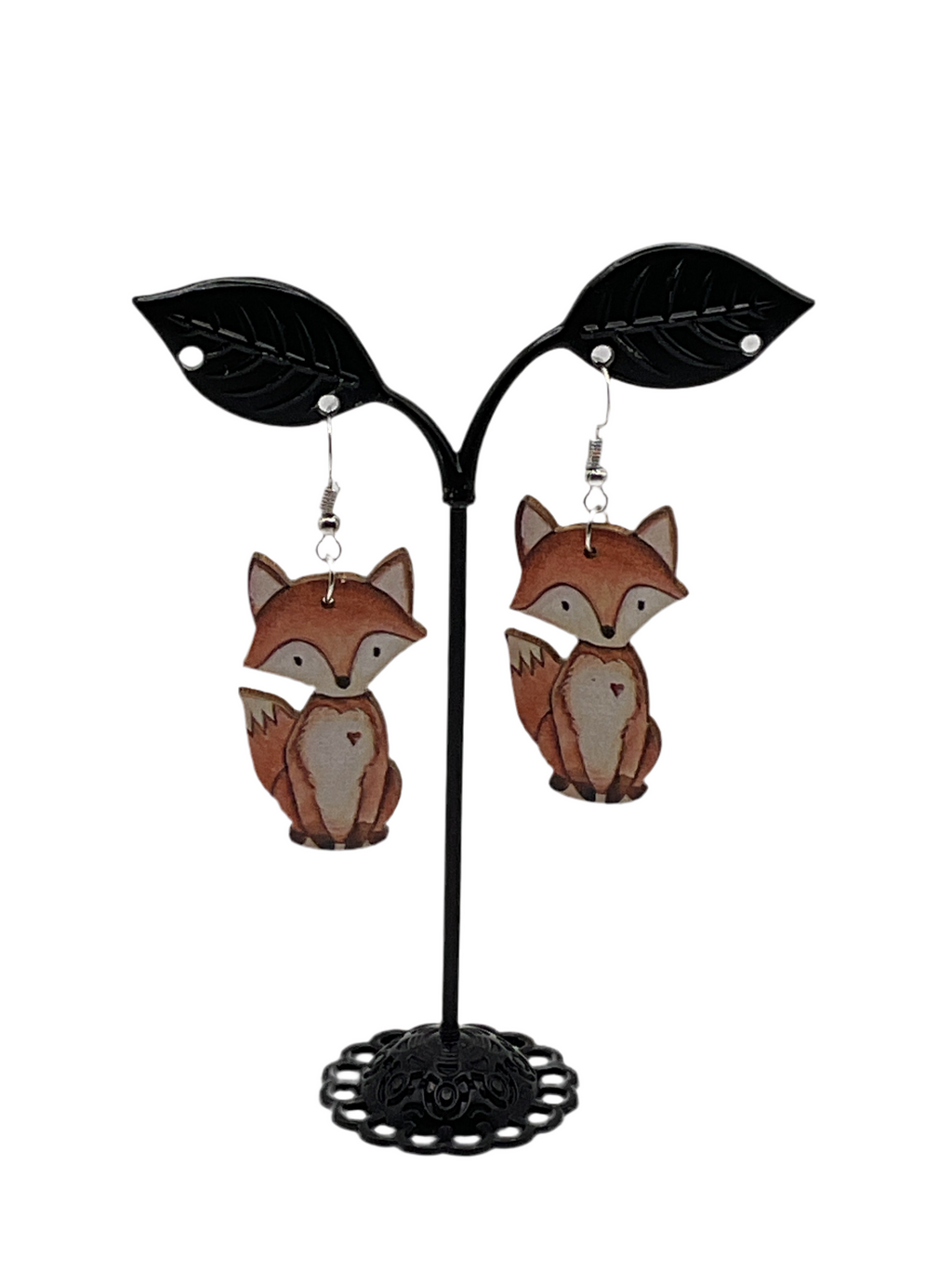 Wooden Fox Earrings