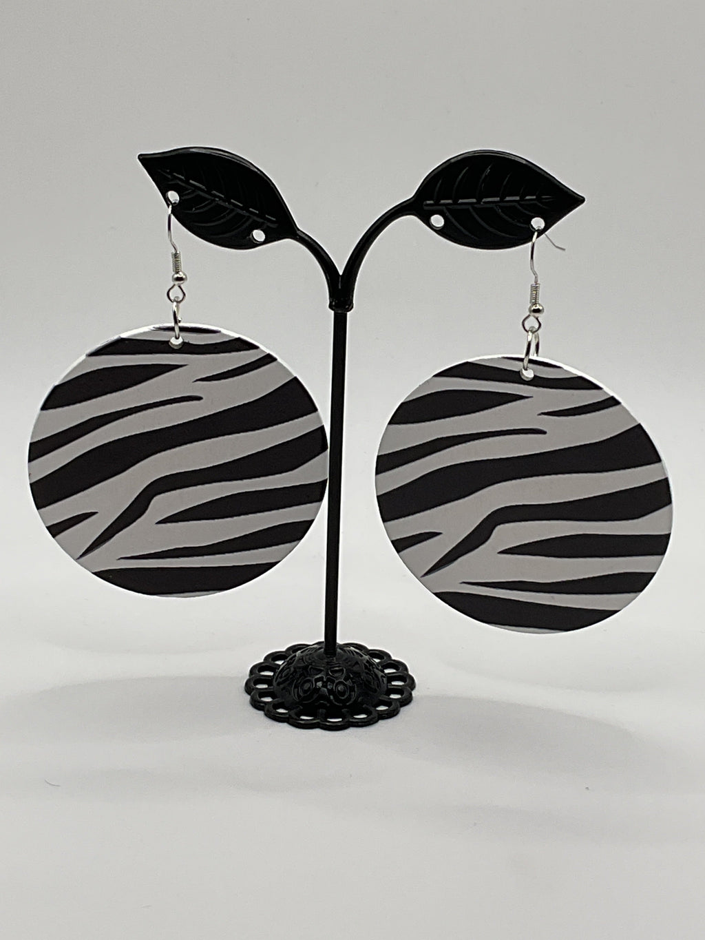 Round Zebra Earrings