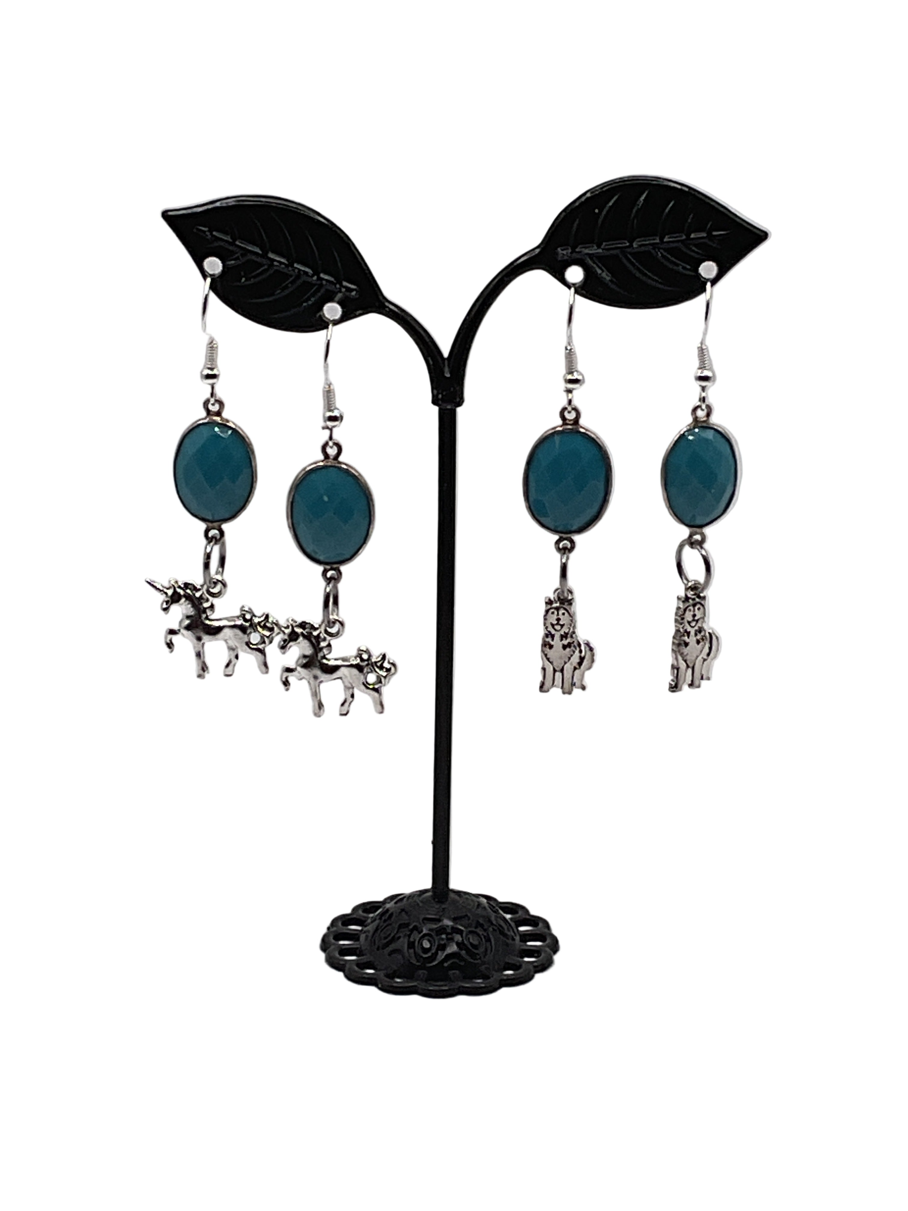 Turquoise Blue Faceted Earrings