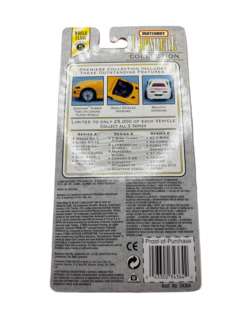 Matchbox Corvette Stingray III Diecast yellow