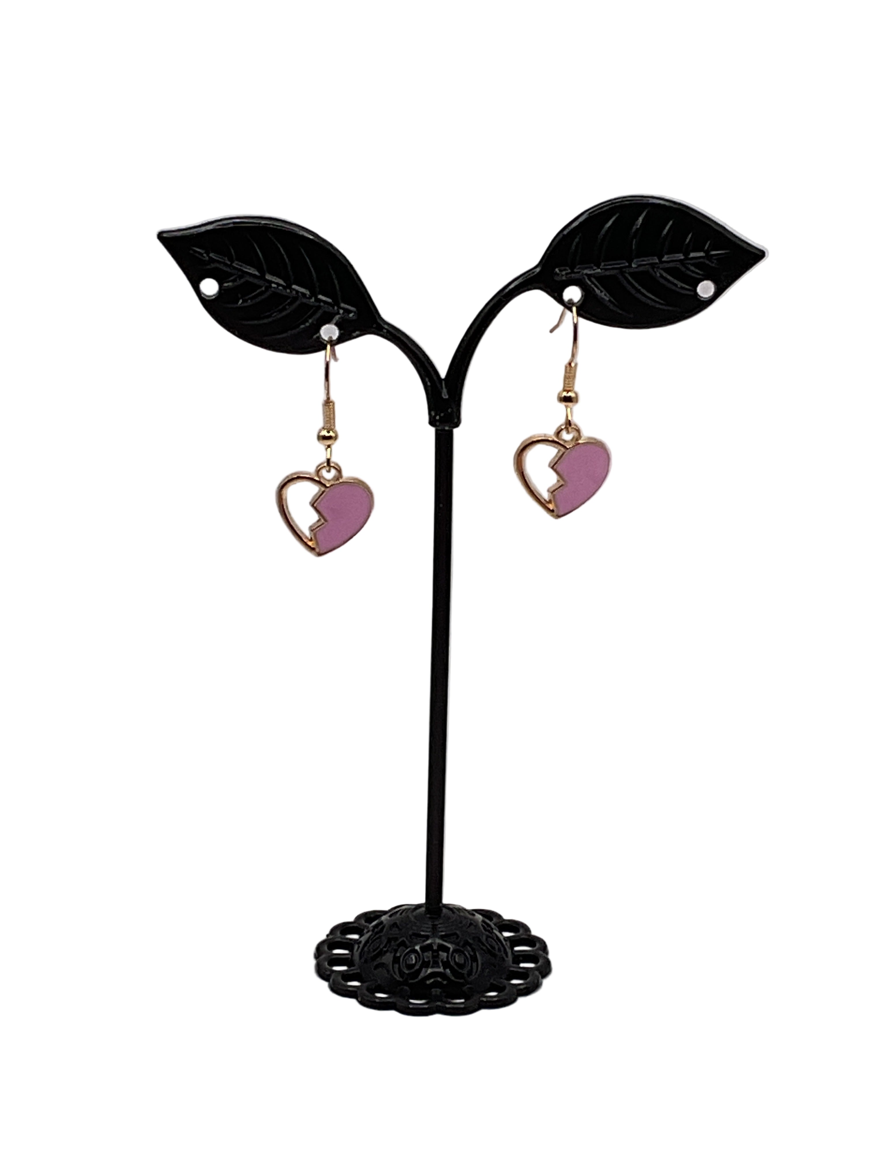 Broken heart earrings