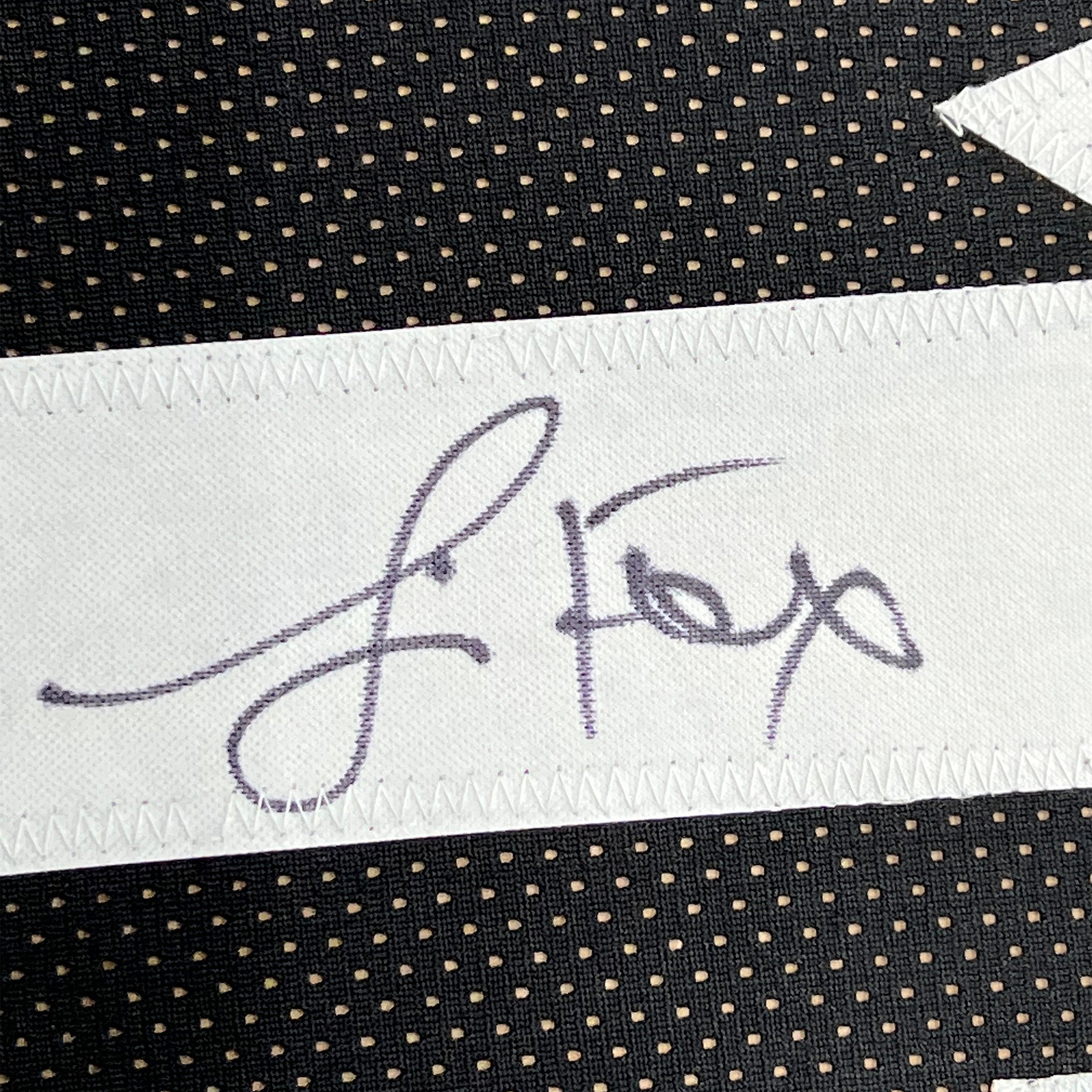 Framed Autographed/Signed Jamie Foxx Willie Beamen 35x39 Any Given Sunday Black Football Jersey JSA COA