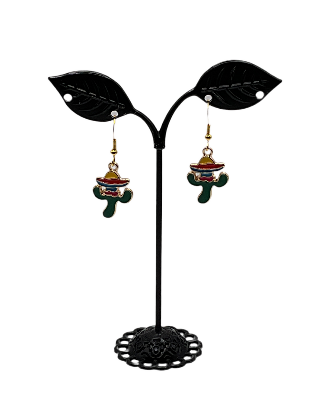 Cactus Wearing  Sombrero Earrings