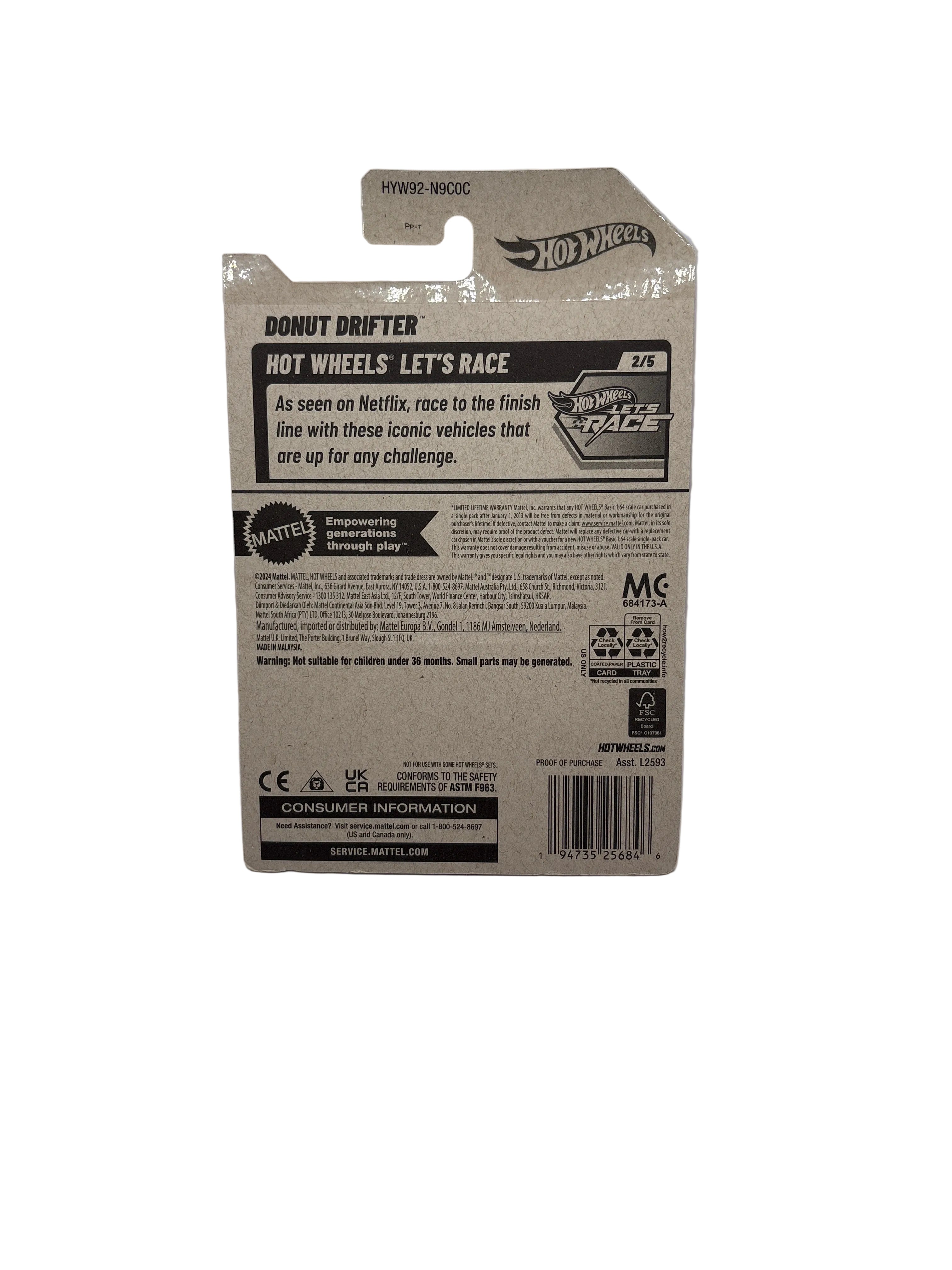 Hot Wheels Donut Drifter Diecast pink