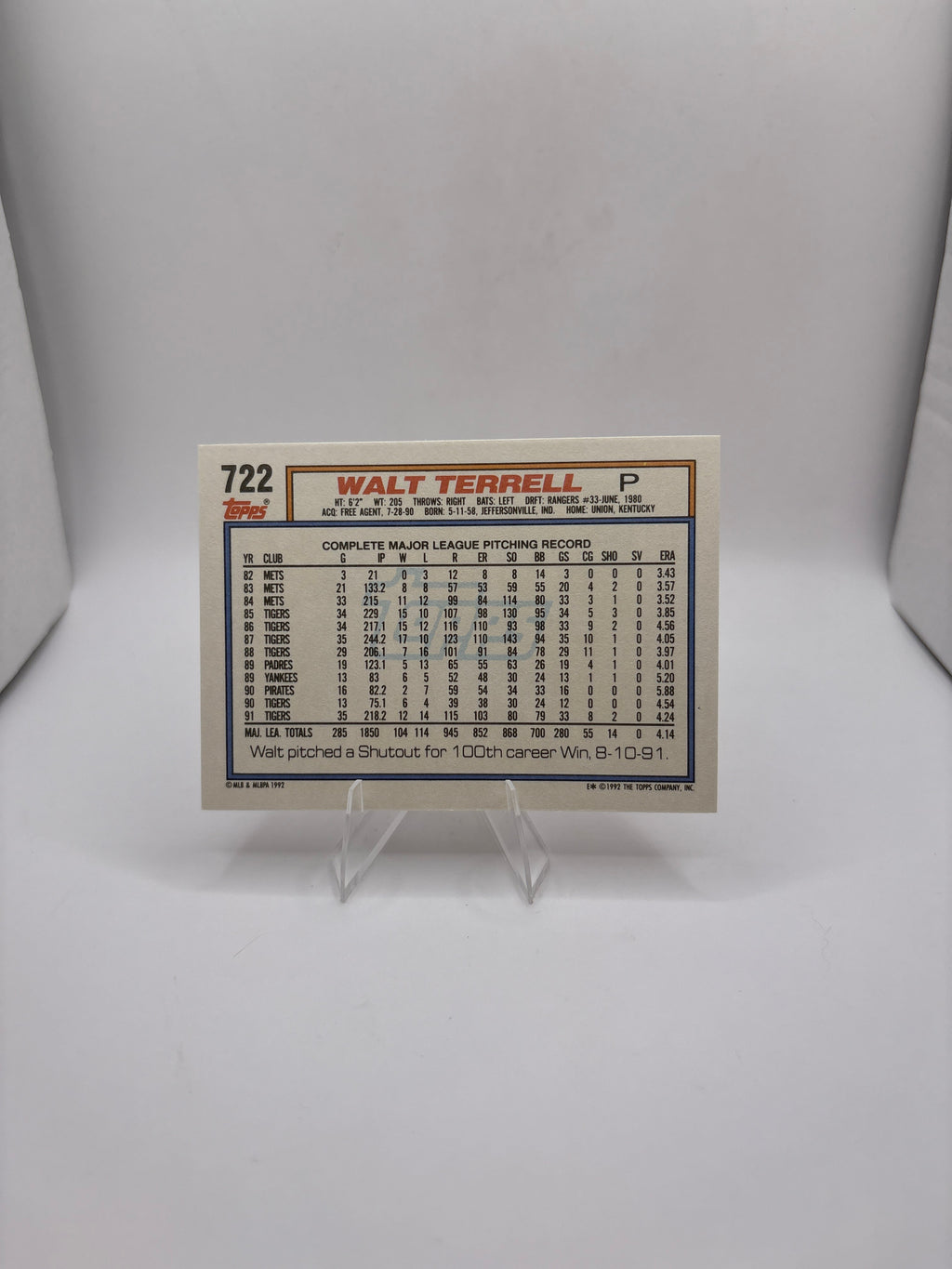 Topps Walt Terrell