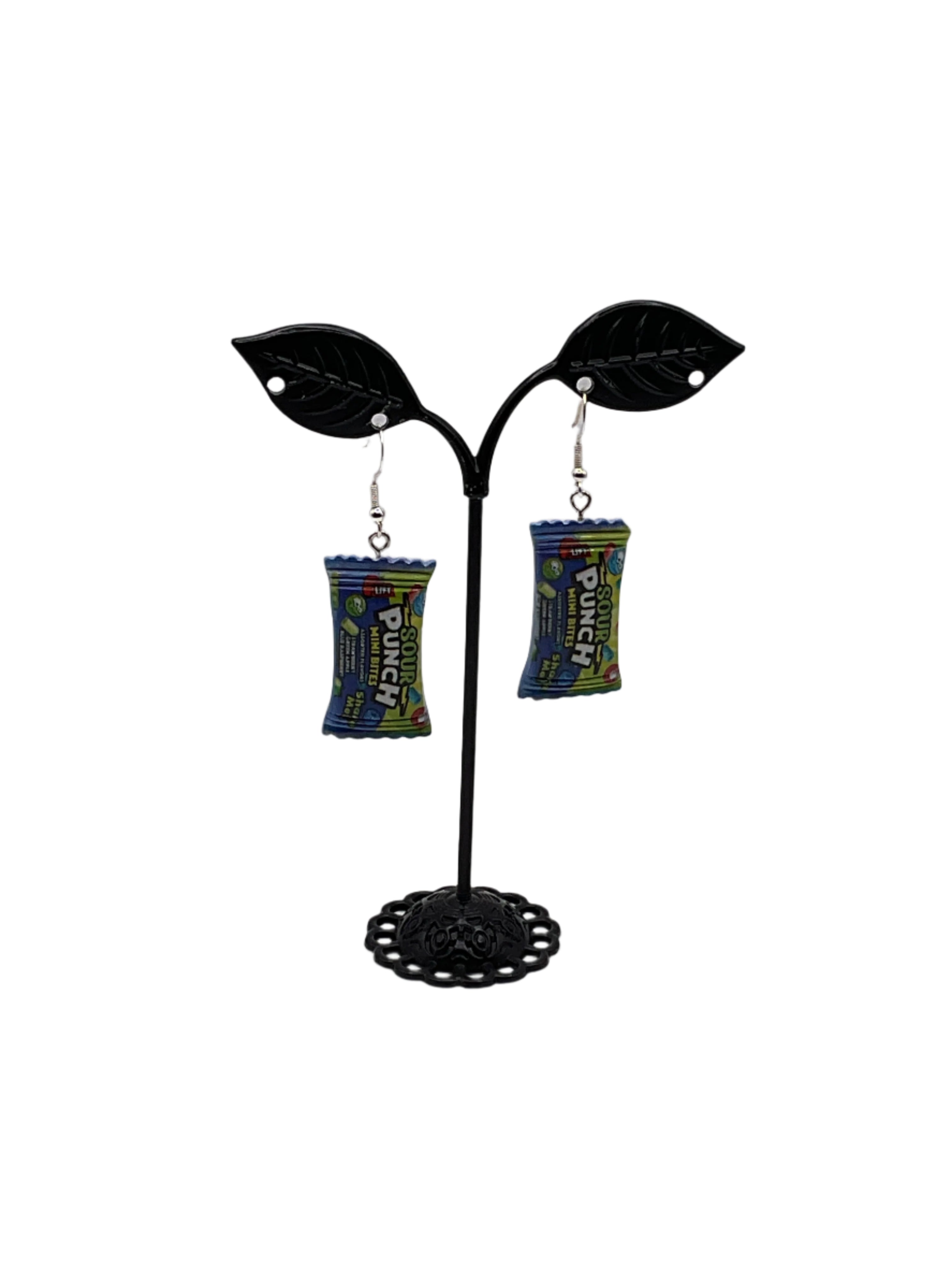 Sour punch candy earrings