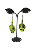 Neon Skeleton Finger Earrings