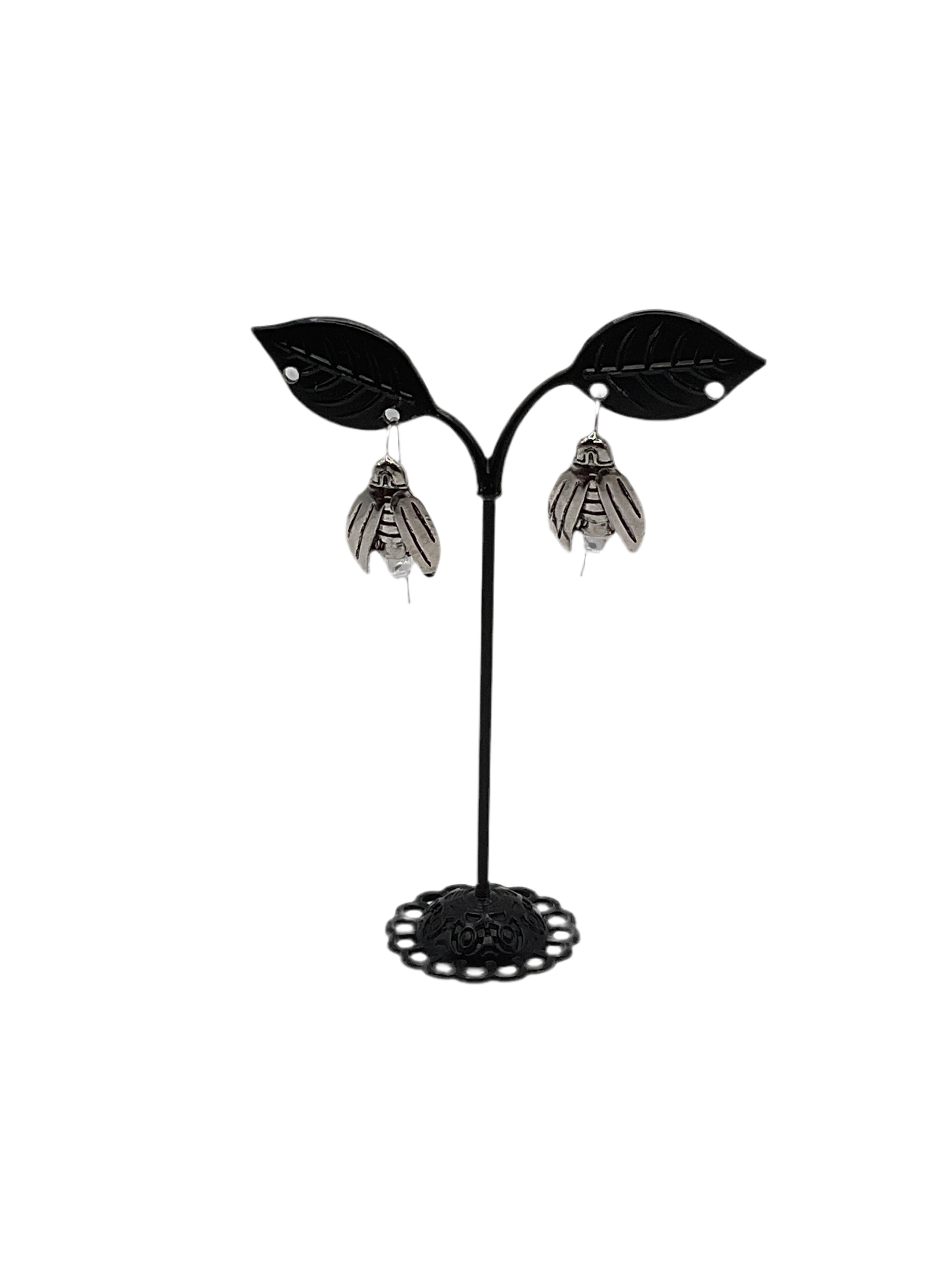 Silver Bee Earrings