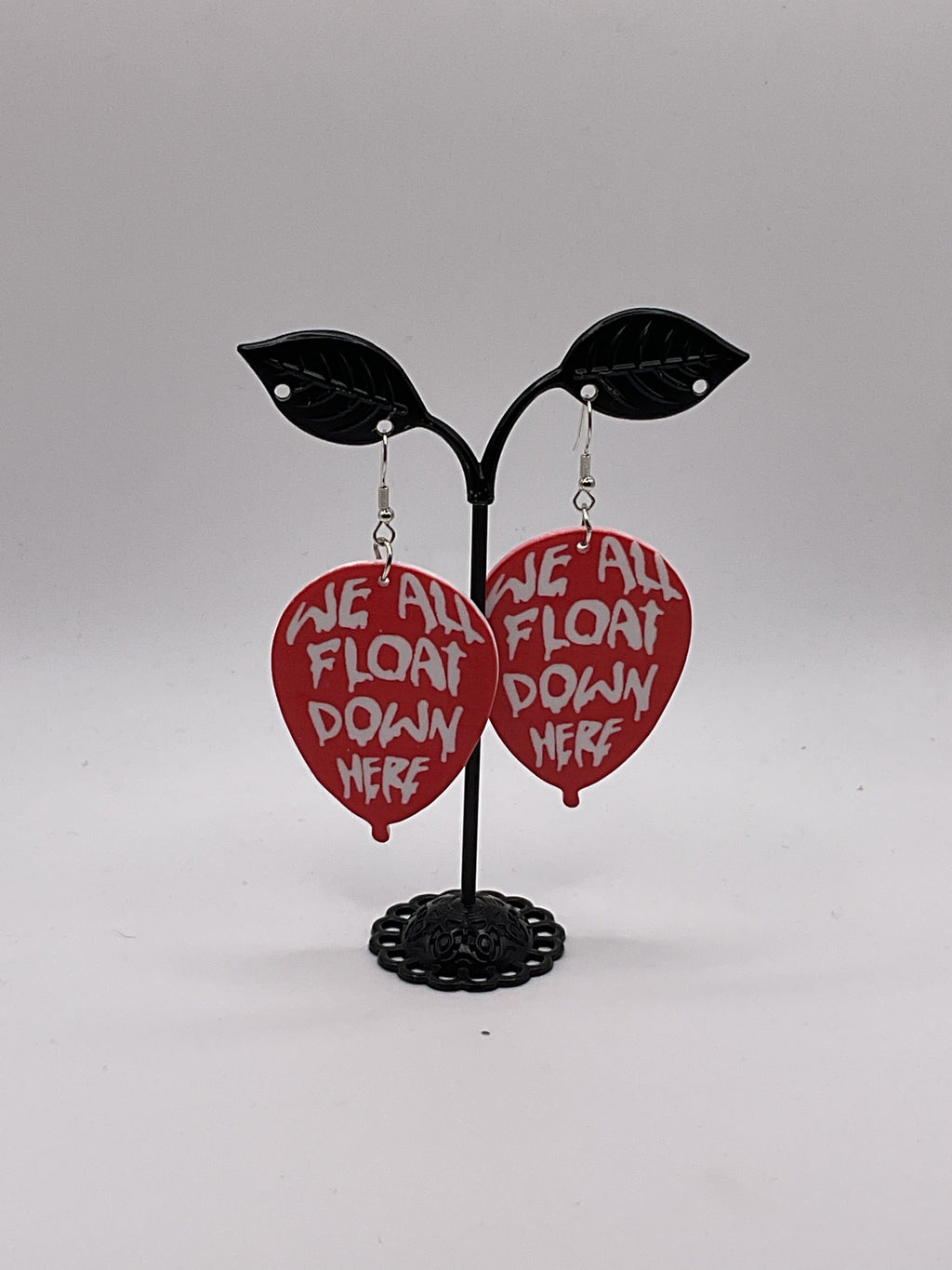 Red balloon earrings