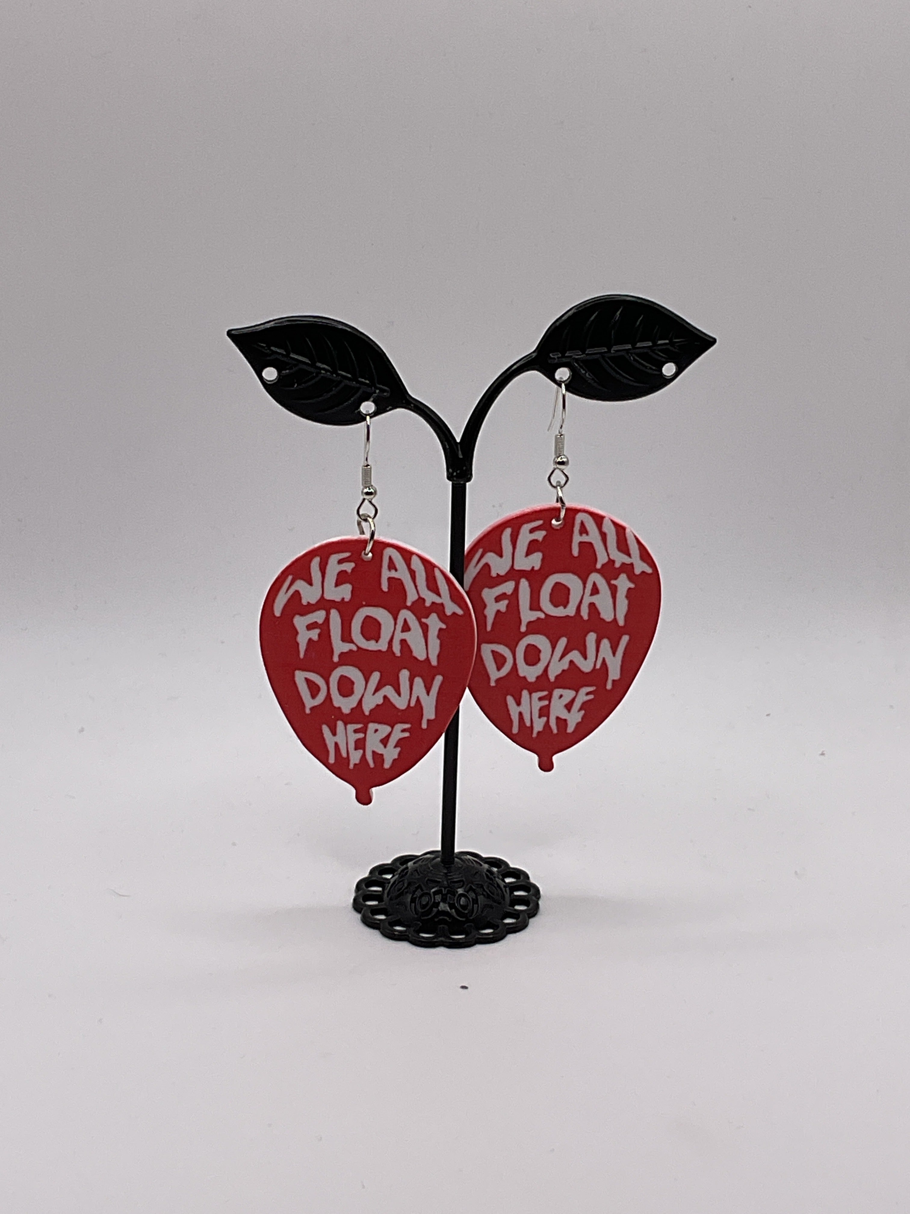 Red balloon earrings