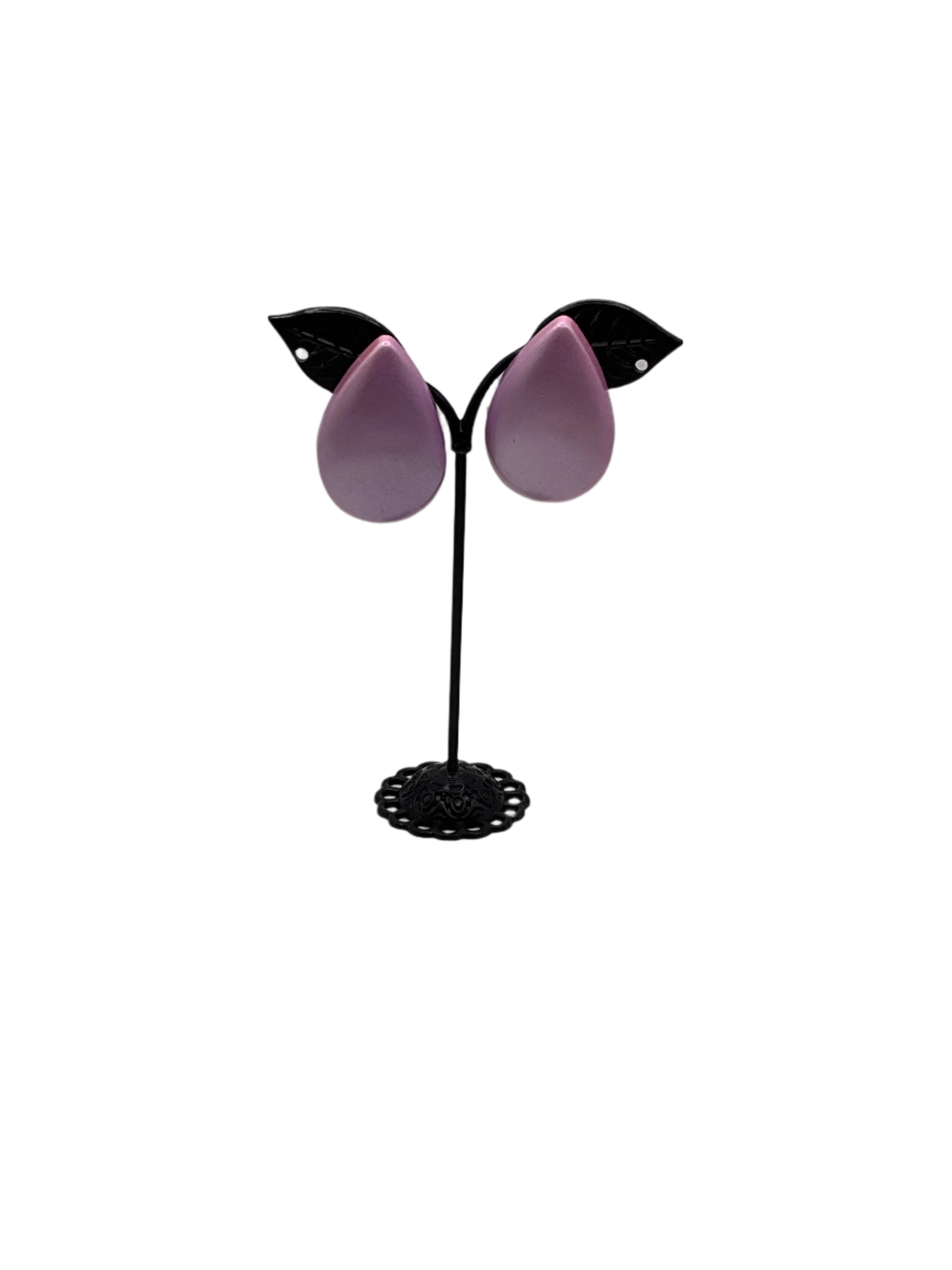 Large Pink and  Purple Tear Drop Earrings