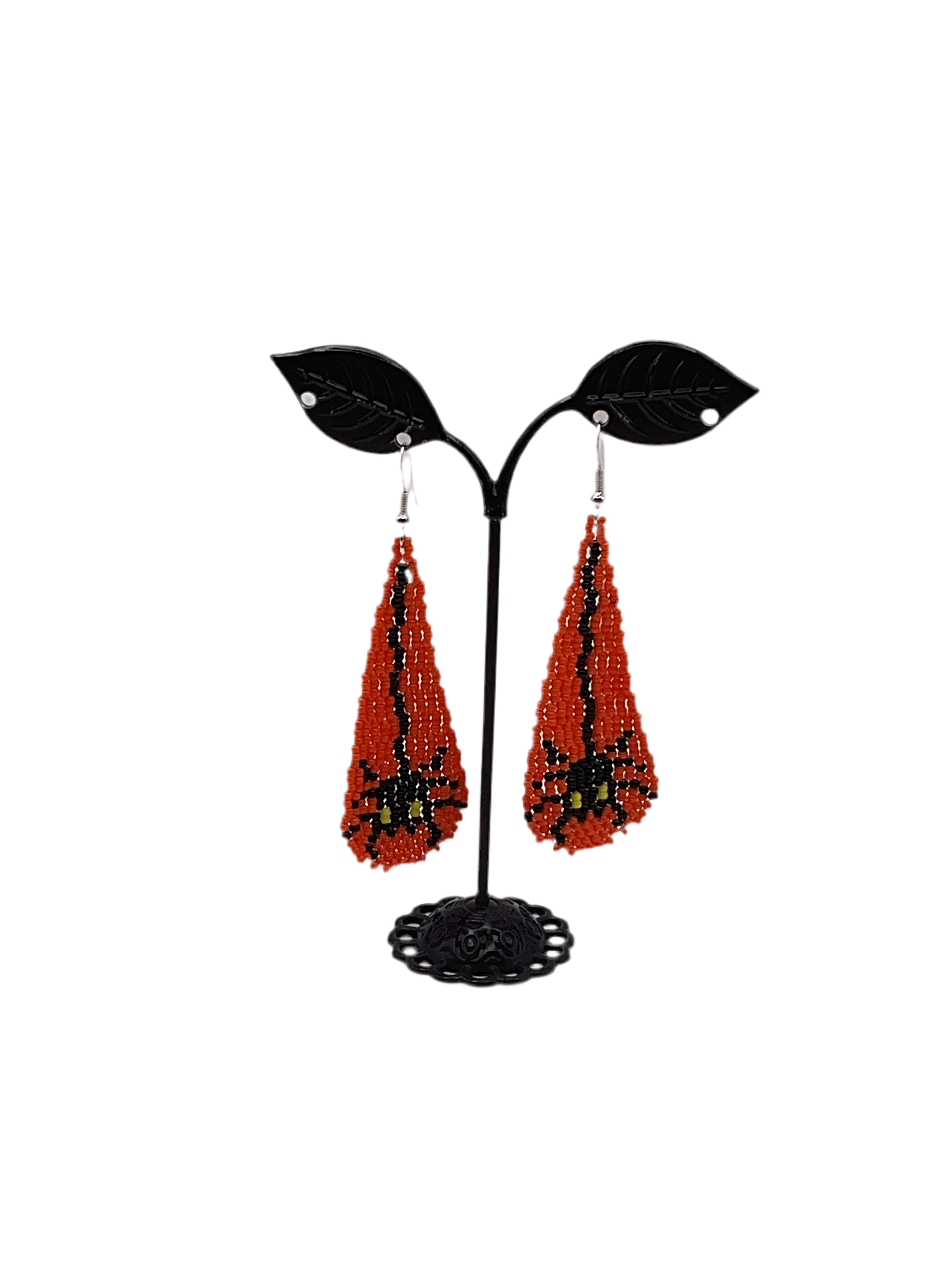 Beaded spider earrings