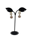 Dangling Tan Pearl Earrimgs
