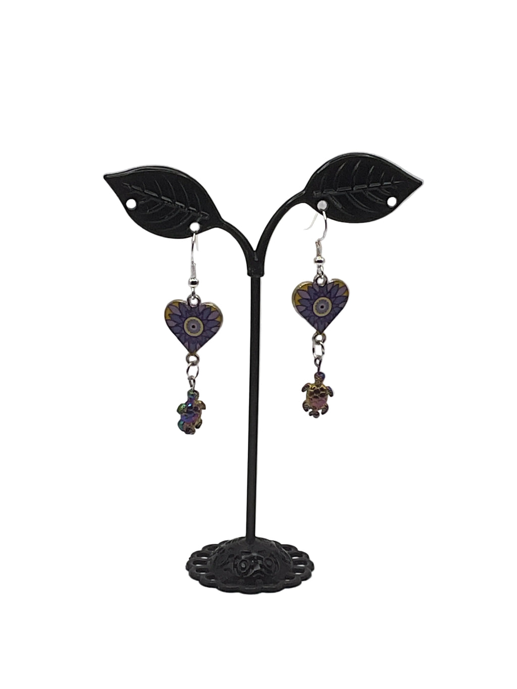 Dangling Heart and Charm Earrings