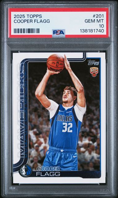 Graded 2025 Topps Cooper Flagg #201 Rookie RC Basketball Card PSA 10 Gem Mint