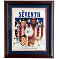 Mantle Ford Gibson And Brock Autographed Deluxe Framed Baseball 16x20 Lithograph - JSA
