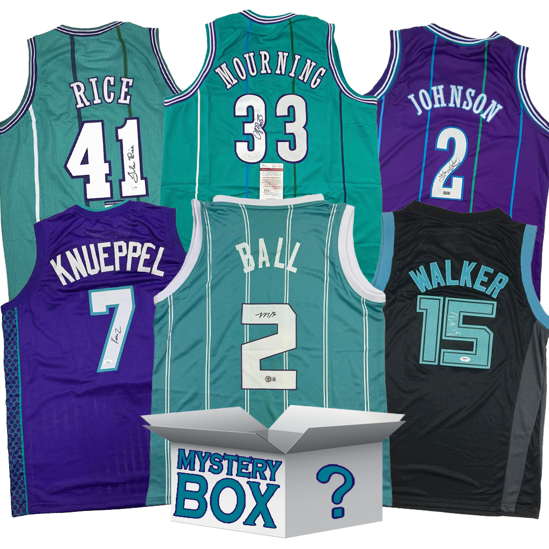 Autographed/Signed Charlotte Basketball Jersey Mystery Box with PSA JSA or Beckett COA