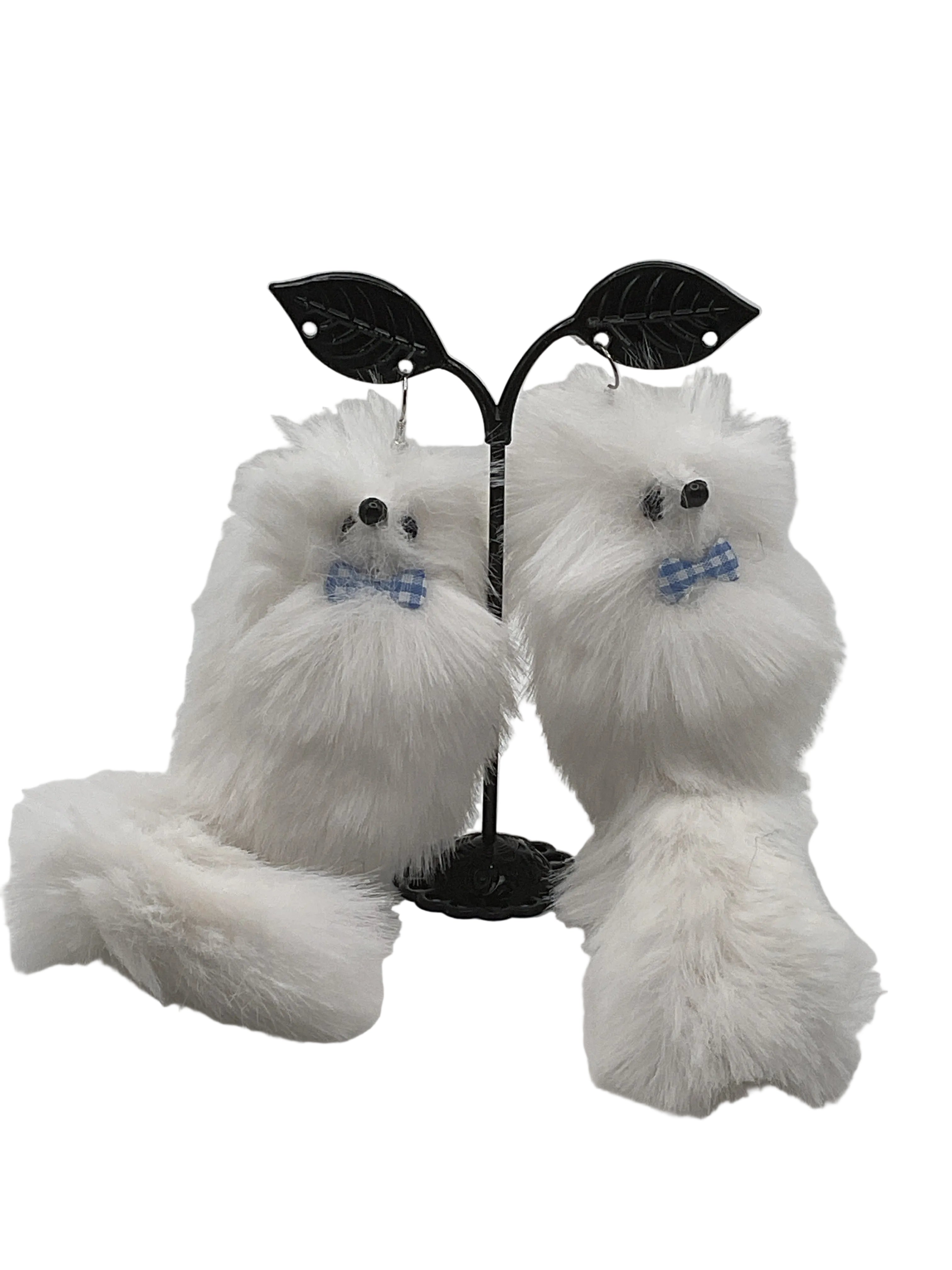 White Fox Earrings