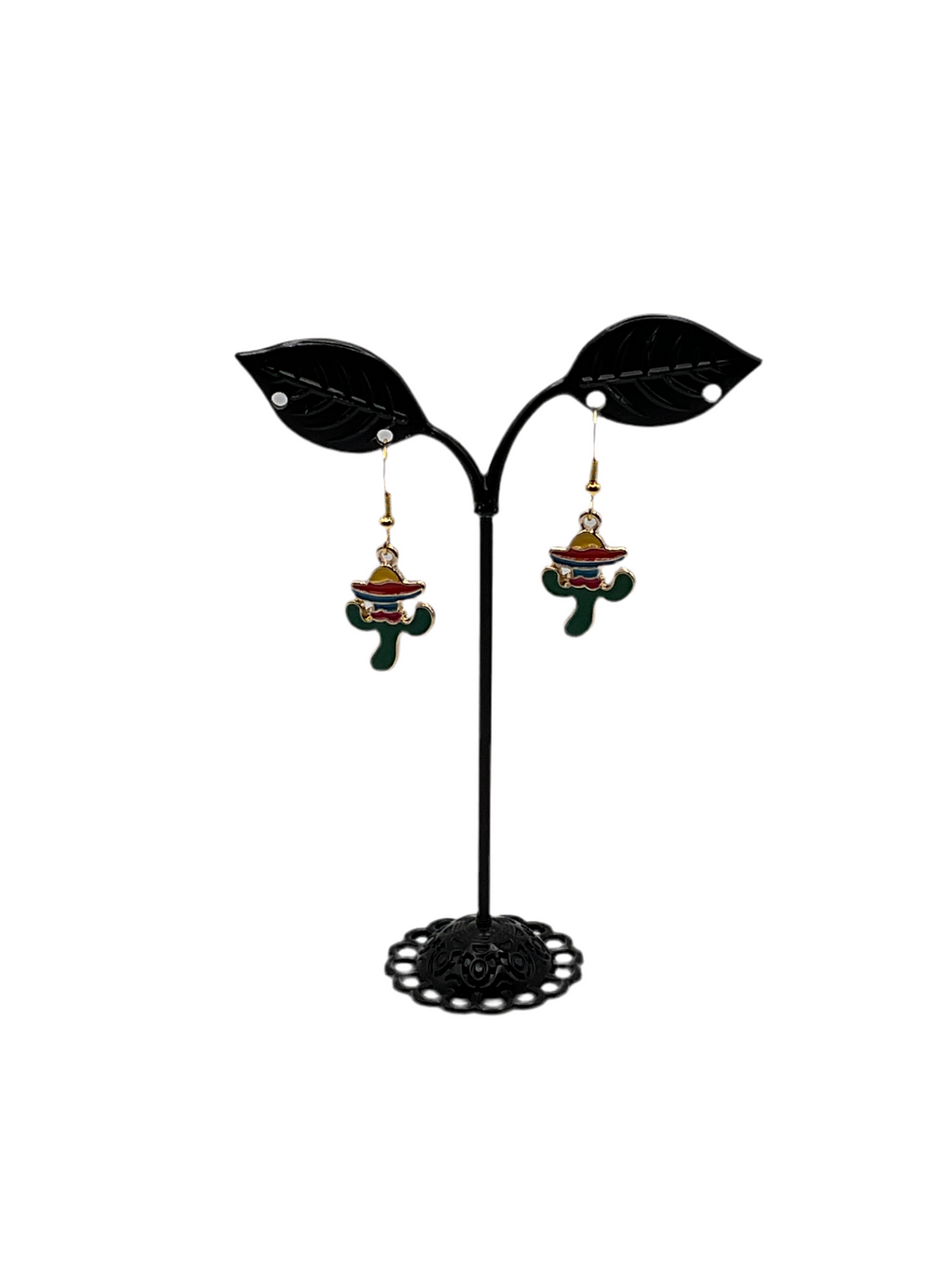 Cactus Wearing  Sombrero Earrings