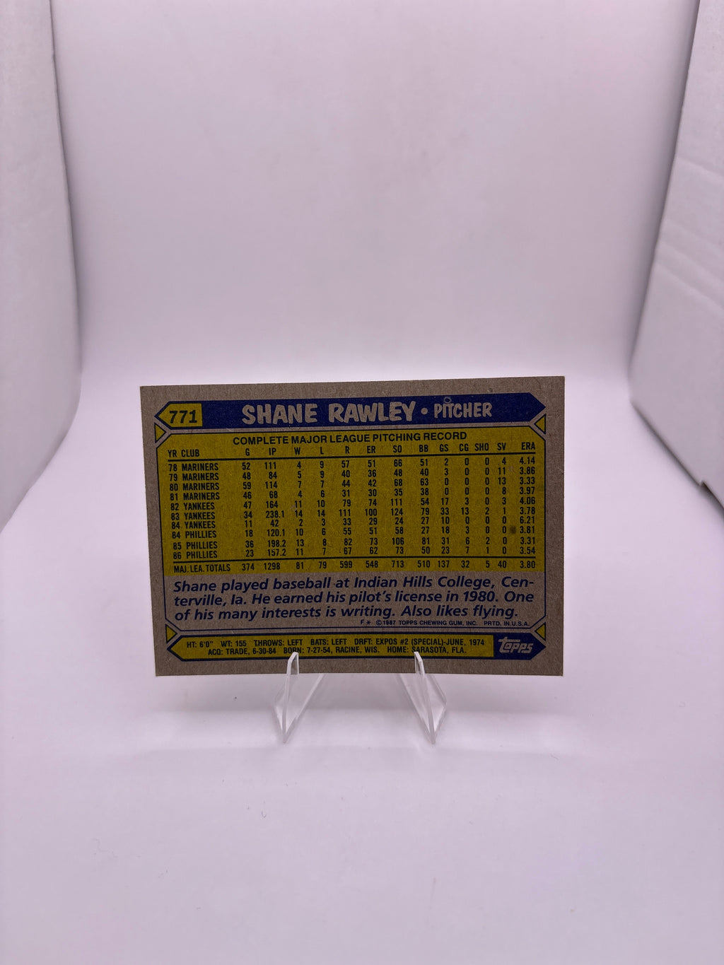 Topps Shane Rawley